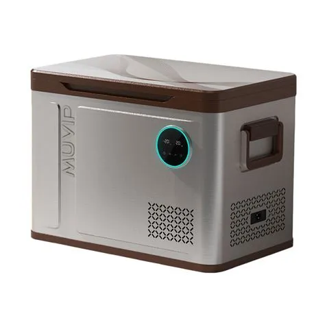 Frigorifero portatile a compressore Muvip da 41 litri - Temperatura tra -20º/+20º - 60 W - Doppia zona - Maniglie per il trasporto - Compressore silenzioso - Argento/Marrone - immagine 1