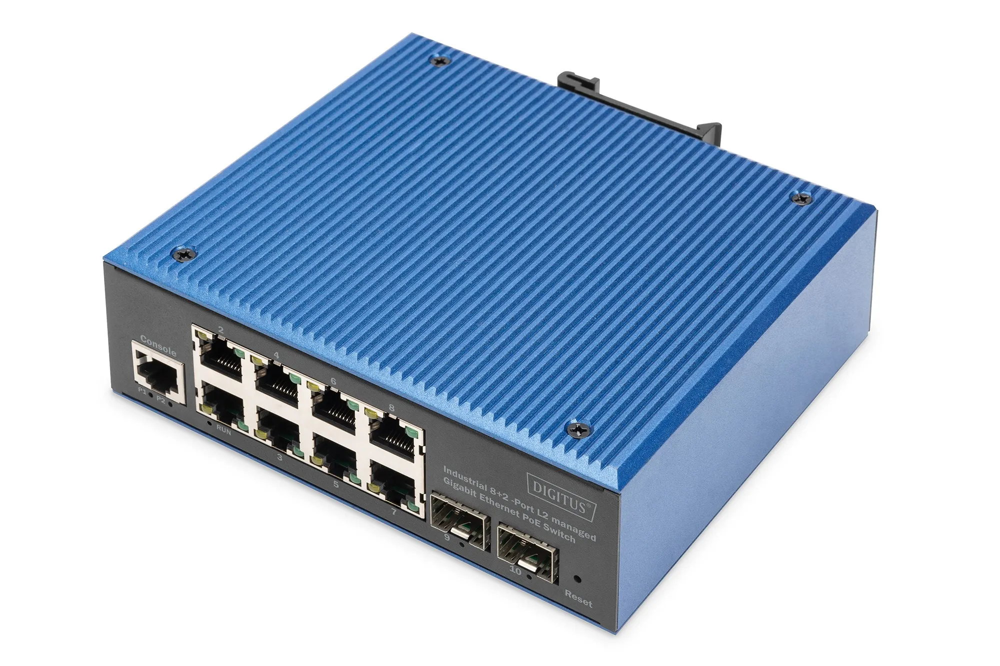 Digitus Switch Industriale Gigabit Ethernet Poe Gestito A 8+2 Porte L2 - immagine 1