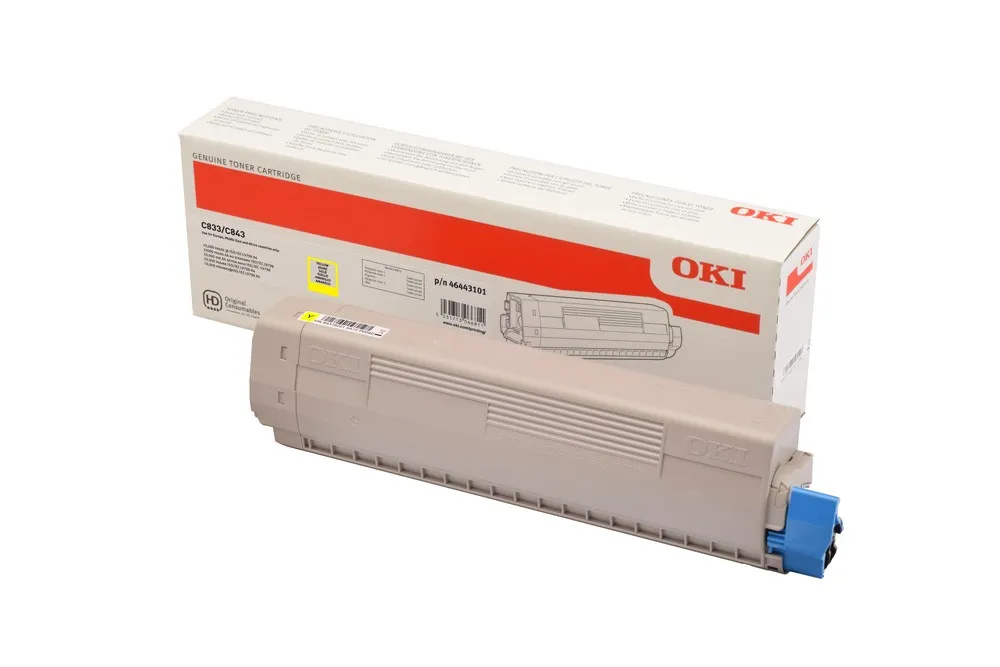 ORIGINALE OKI toner giallo 46443101 C833/C843 10000 pagine - immagine 1