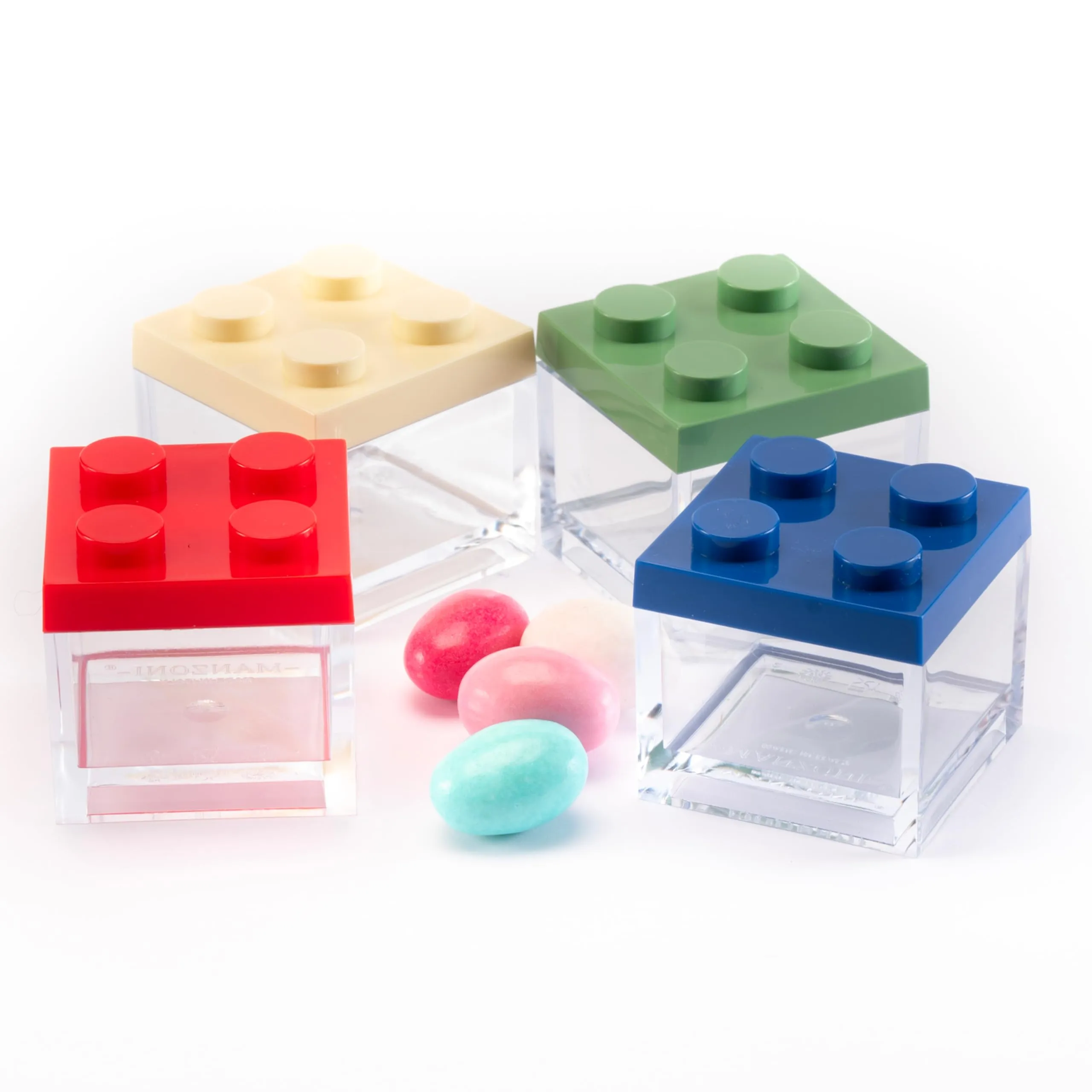 Manzoni Home - Contenitori Mattoncino - Set da 24 Pezzi Multicolore - Ideali come Bomboniere per Matrimoni, Feste di Laurea e Decorazioni Creative - Made in Italy - immagine 2