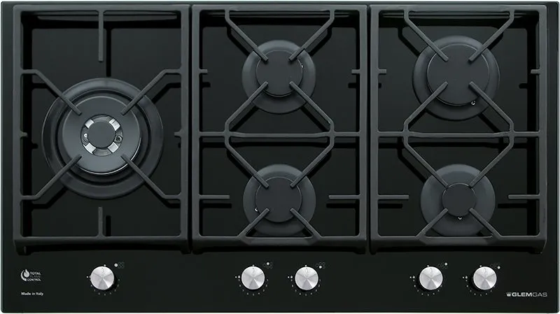 Glem Pianoi Cottura Gas GV95TXBK Nero Lucido - immagine 1