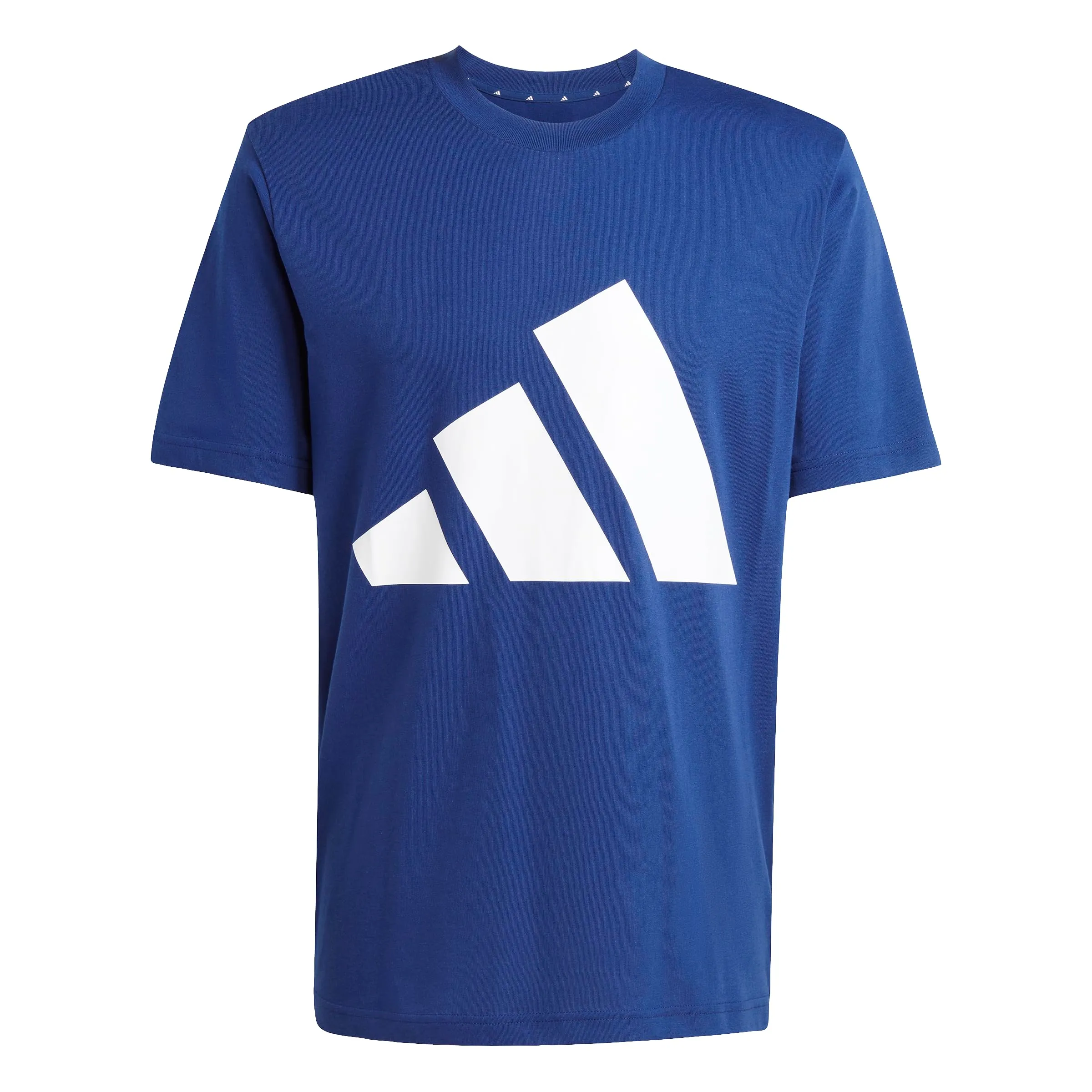 Adidas Essentials - Maglietta da Uomo in Jersey Semplice con Logo Grande, Blu/Bianco, L - immagine 6