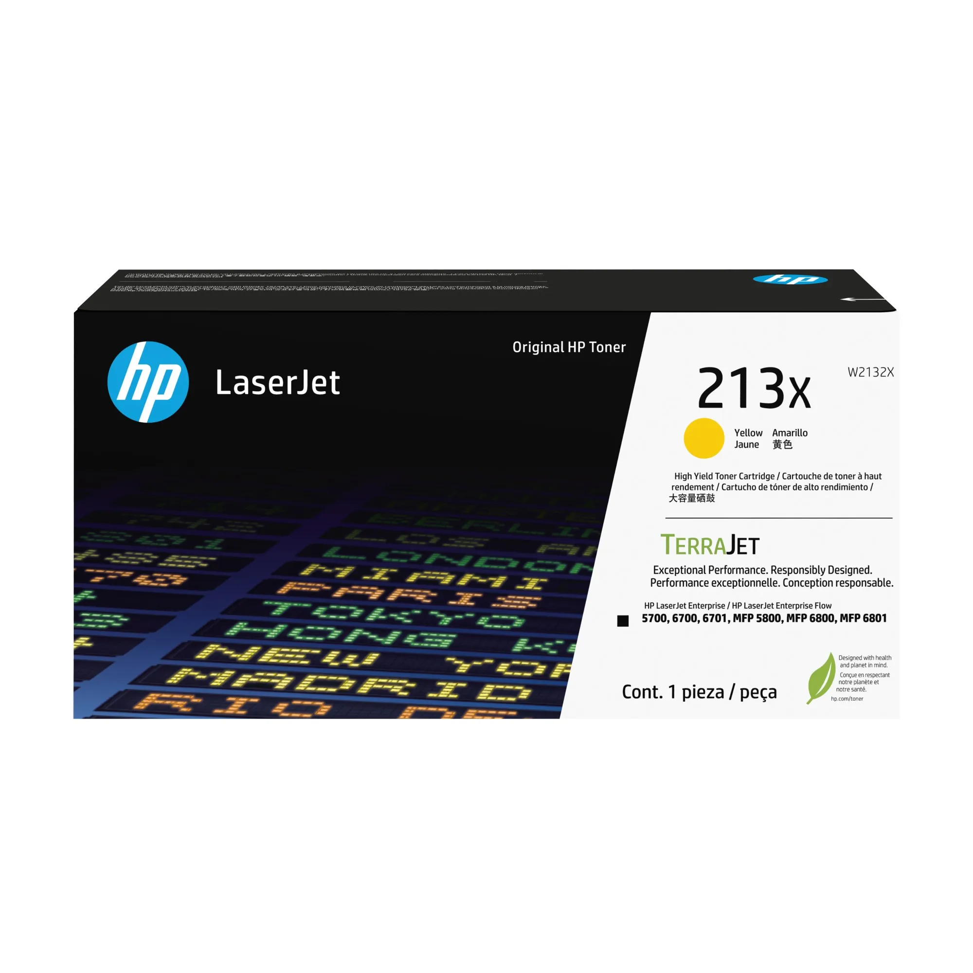 ORIGINALE HP toner giallo W2132X 213X 6000 pagine Cartuccia toner originale giallo ad alta capacit? LaserJet HP 213X - immagine 1
