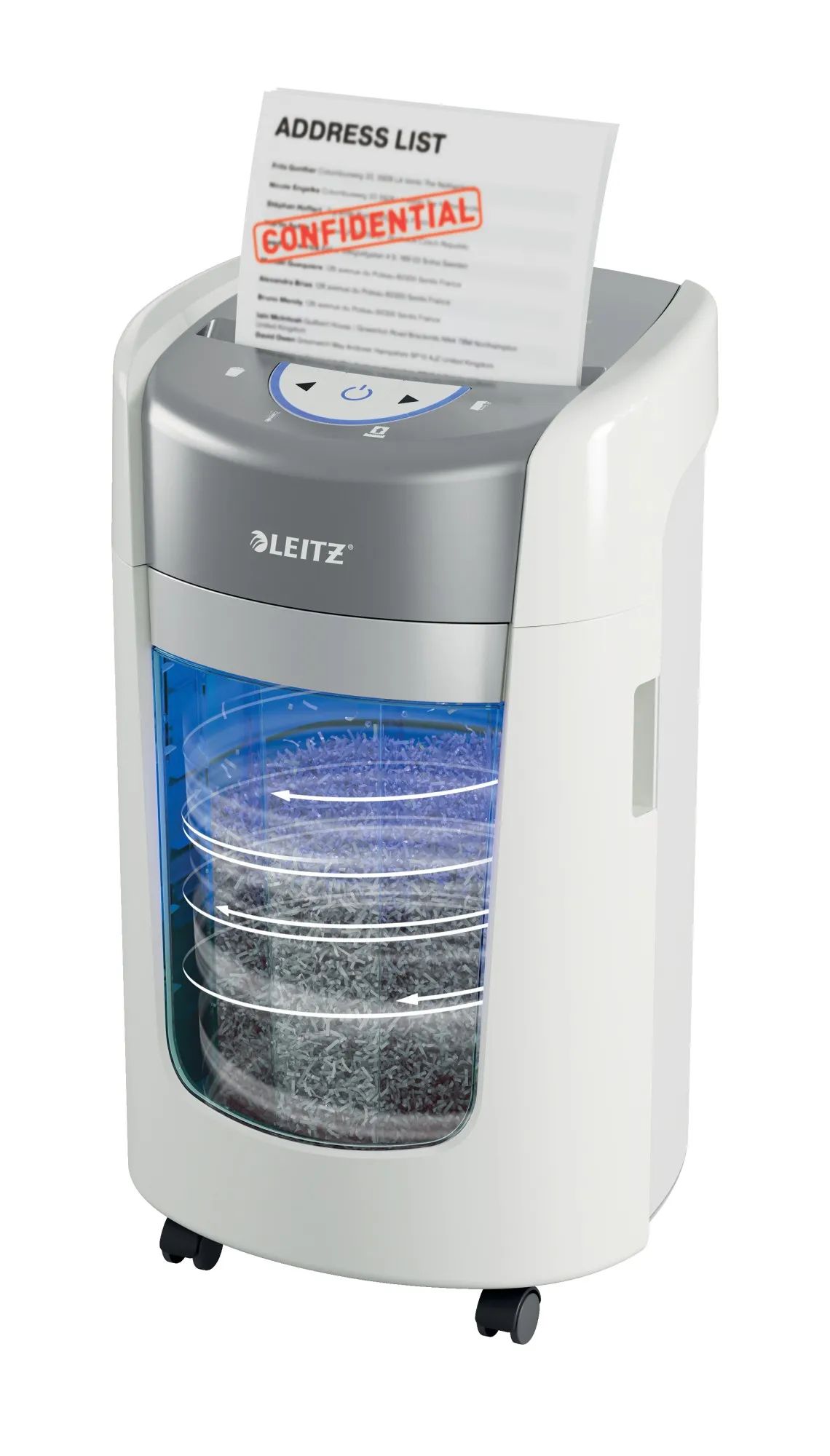 Leitz IQ OptiMax Home Office 225 distruggi documenti Taglio a frammenti 58 dB Grigio Bianco - immagine 1