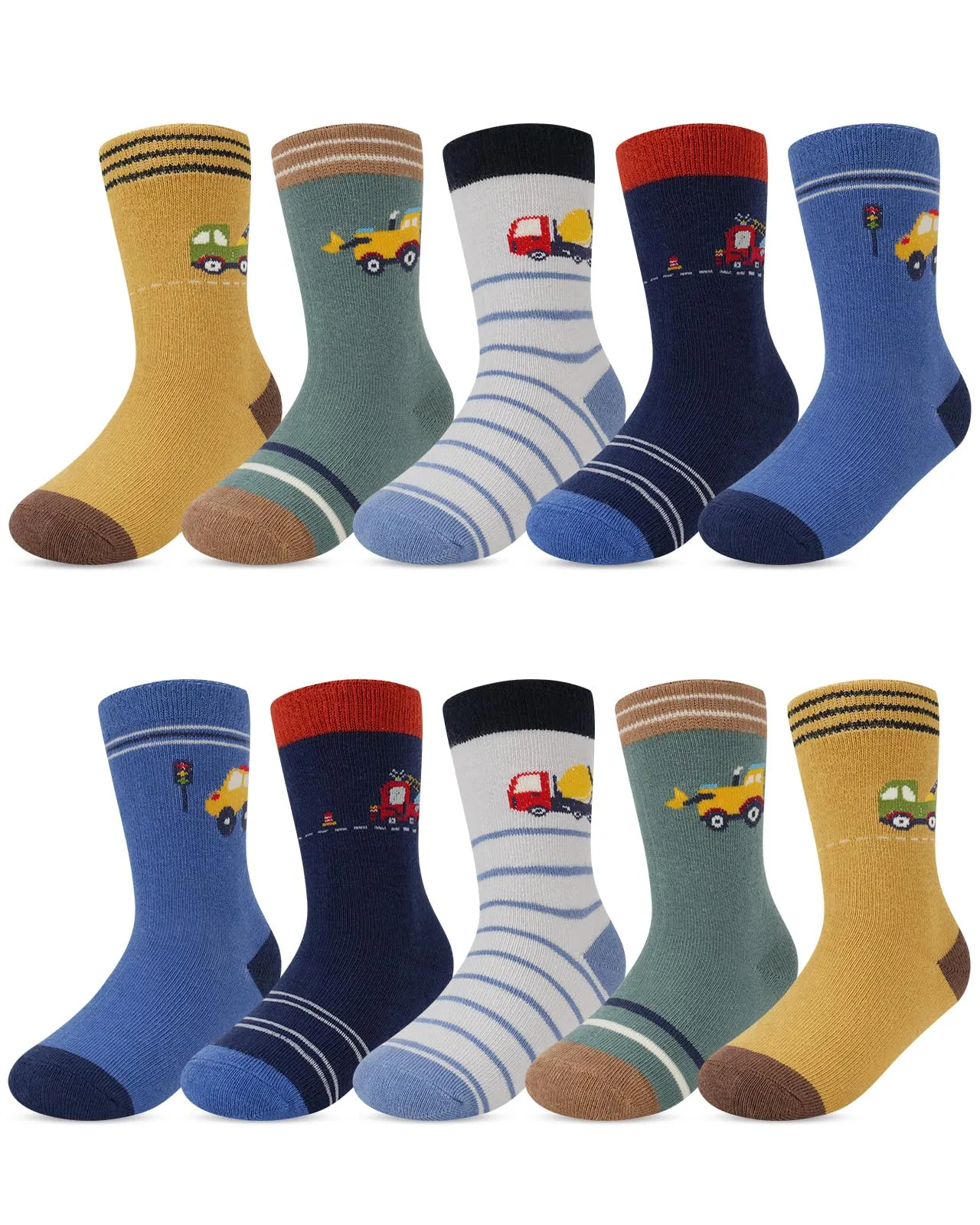 Kyopp 10 Paia Calzini per Bambini e Ragazze e Ragazzi Divertenti Calzini Animali in Cotone Unisex per Crew Socks 21-37 - immagine 1
