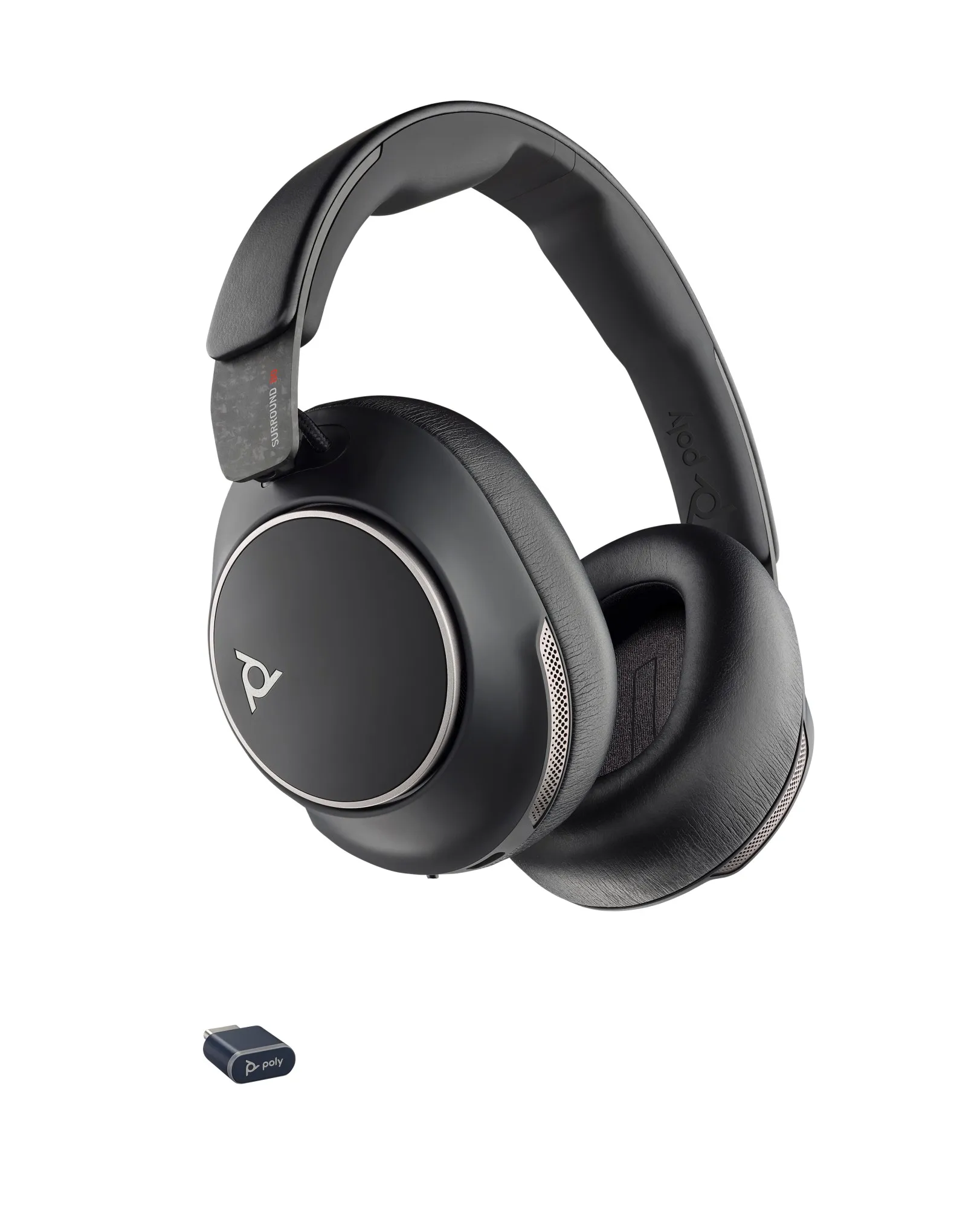 HP Poly Voyager Surround 80 UC USB-C Headset +USB-C/A Adapter Auricolare Wireless A Padiglione Musica/Giornaliera USB tipo-C Bluetooth Nero - immagine 1