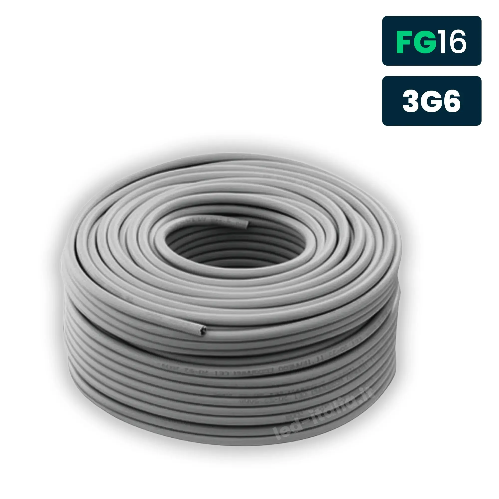 LED Italia Cavo Tripolare FG16OR16 06/1kV 3G6mm² Grigio - immagine 1