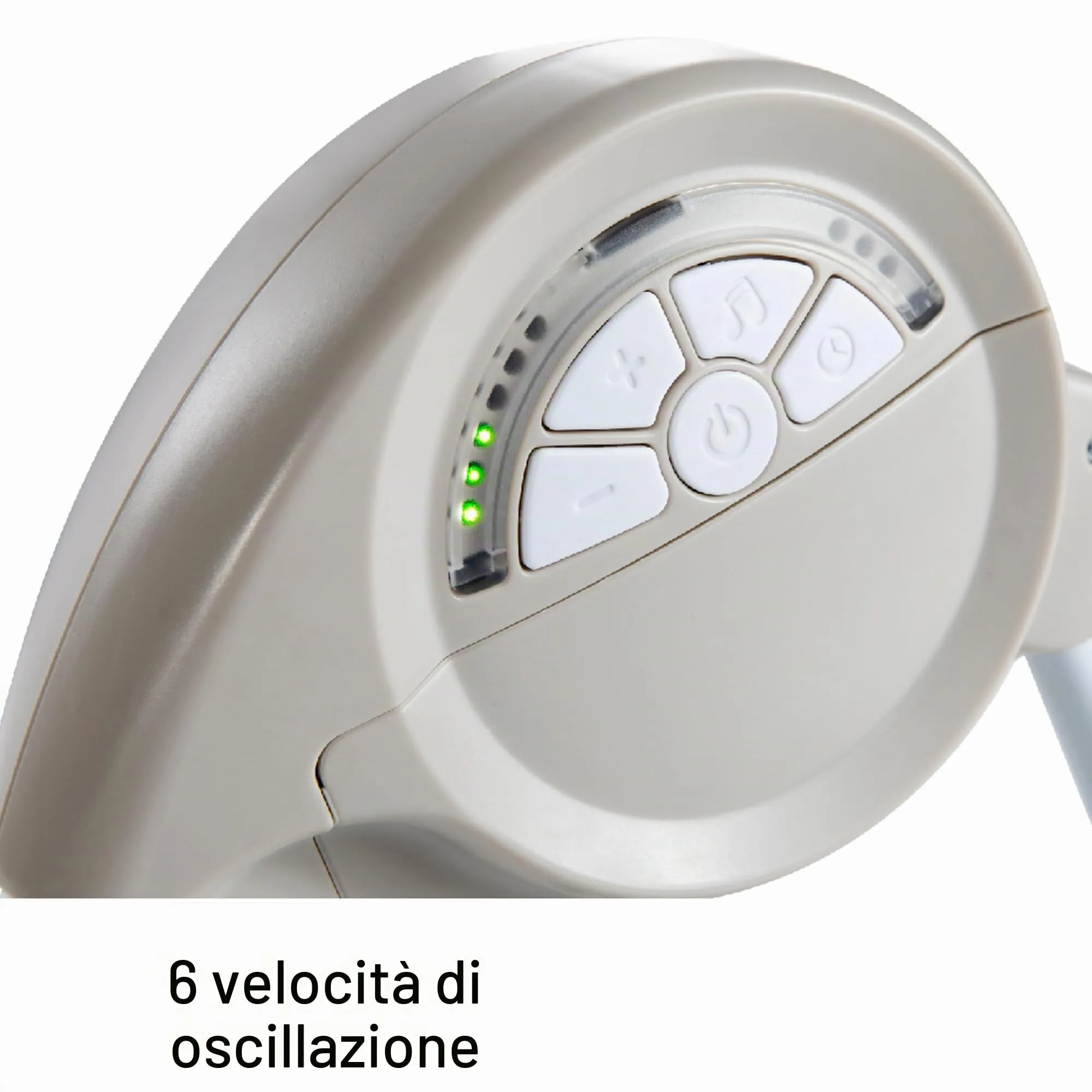 Ingenuity, Soothe 'n Delight Altalena portatile compatta a 6 velocità con musica e barra portagiochi, pieghevole per un facile viaggio, Cozy Kingdom, da 0 a 9 mesi di età - immagine 3
