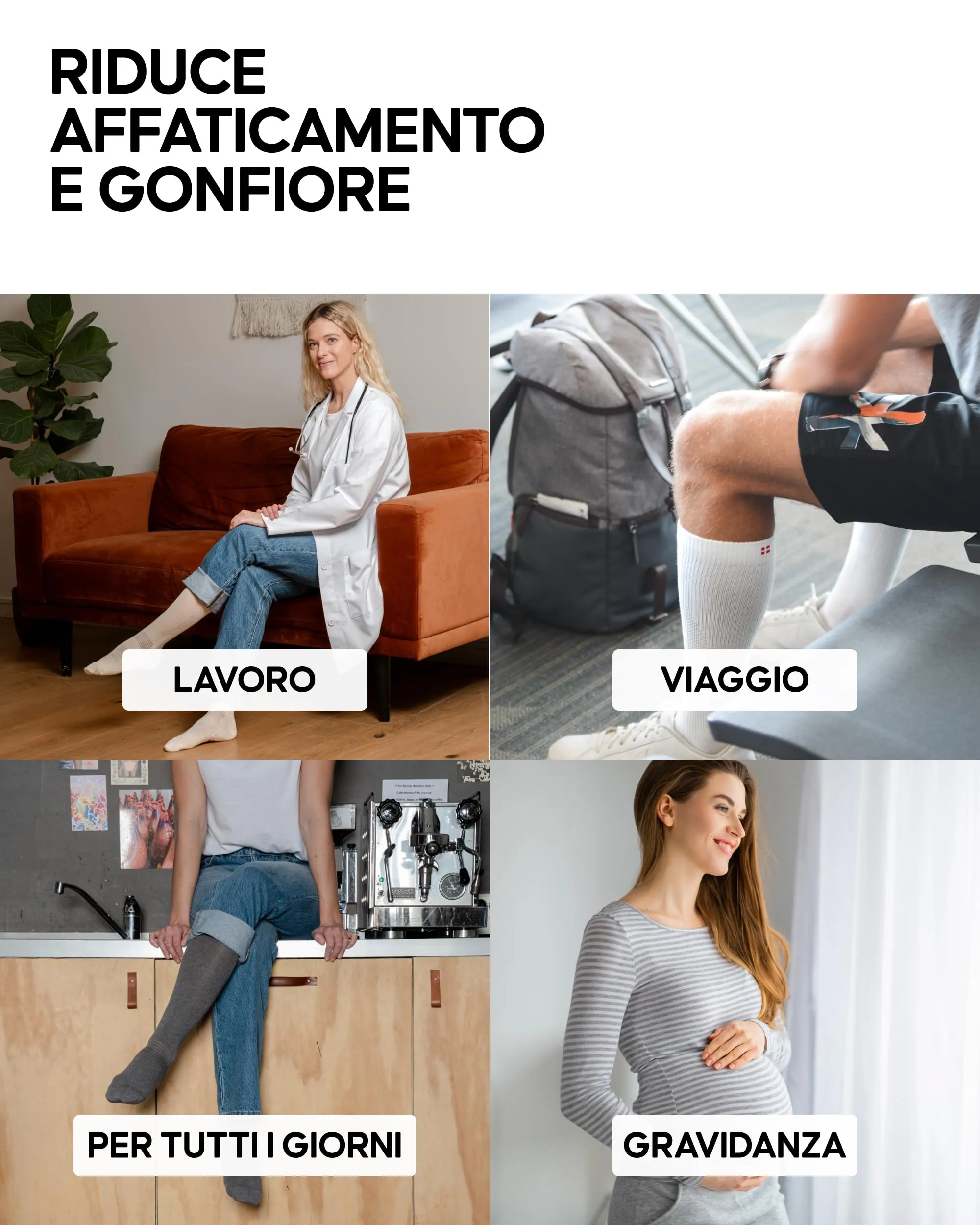 DANISH ENDURANCE Calze di Contenimento in Cotone Biologico, 14-18 mmHg - immagine 4
