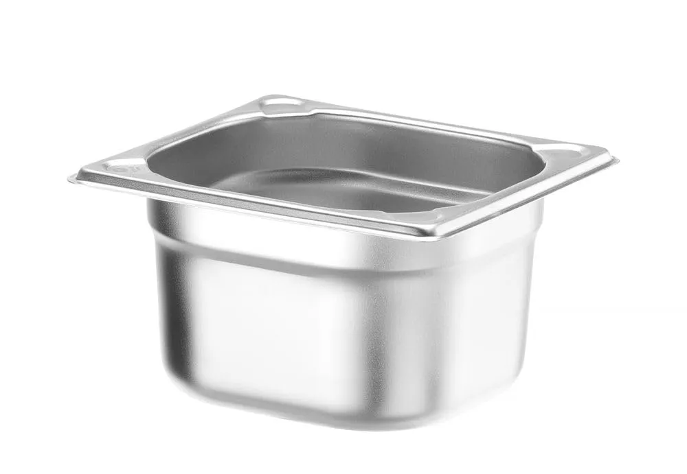 HENDI Contenitore Gastronorm GN 1/6, Kitchen Line, resistenza termica -40 °C a 250 °C, adatto a forno e bagnomaria, 1,6L, 176x162x(H) 100mm, acciaio inox - immagine 2