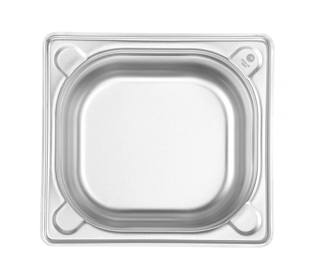 HENDI Contenitore Gastronorm GN 1/6, Kitchen Line, resistenza termica -40 °C a 250 °C, adatto a forno e bagnomaria, 1,6L, 176x162x(H) 100mm, acciaio inox - immagine 3