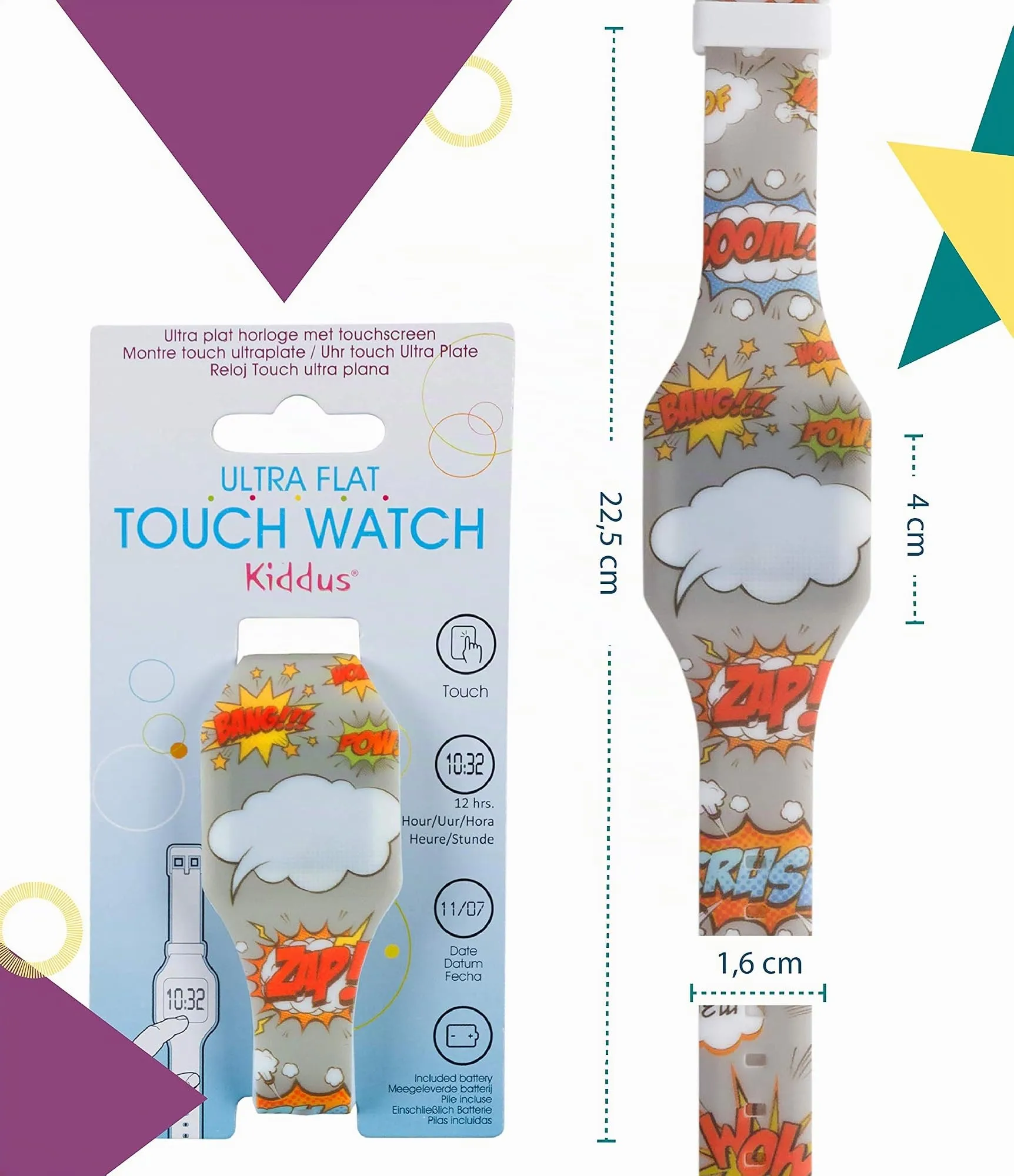 Kiddus Orologio LED Digitale per Bambini: Orologio da Polso in Silicone Morbido per Bambini e Bambine, Batteria Giapponese Sostituibile a Lunga Durata, Leggero - immagine 5