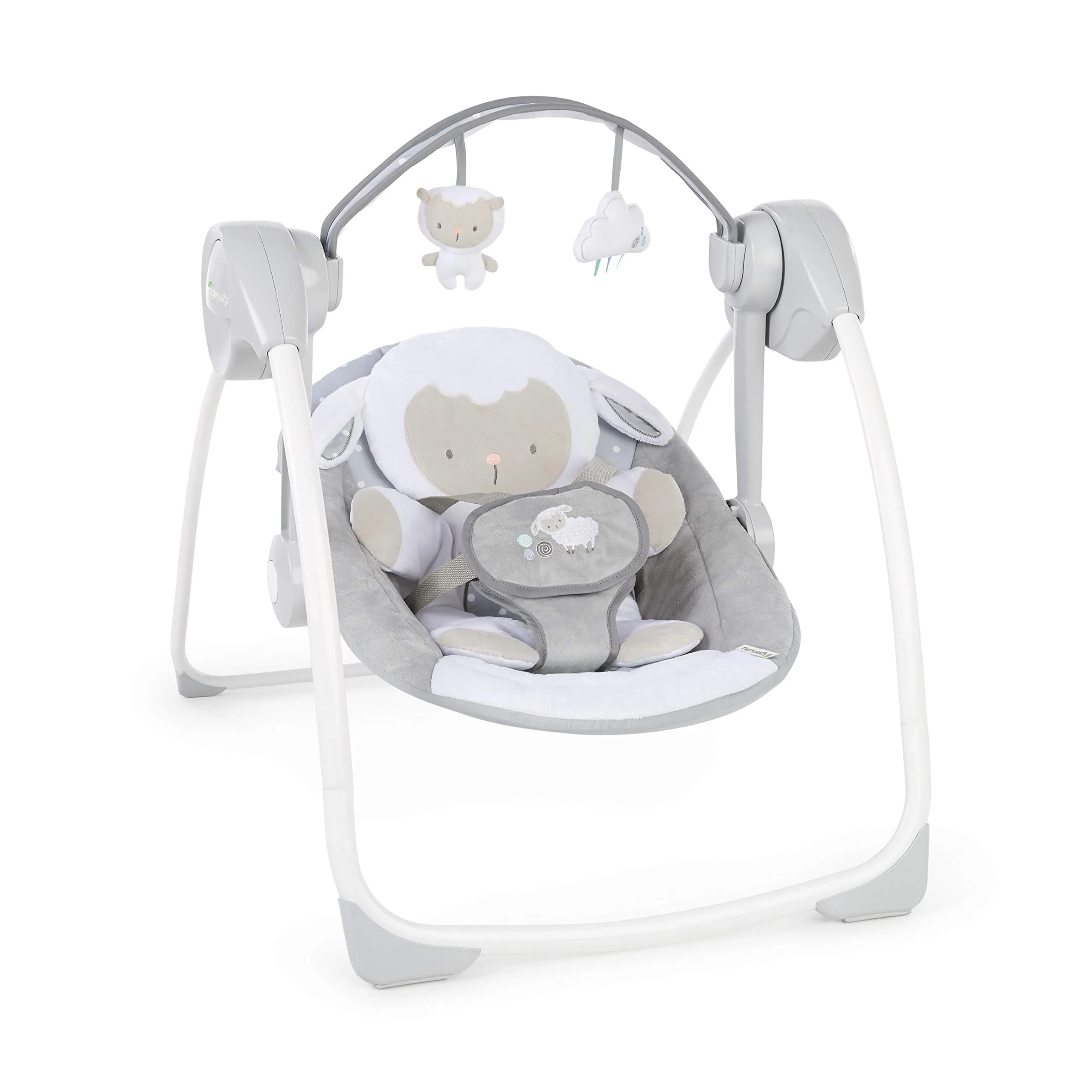 Ingenuity Comfort 2 Go Altalena compatta portatile a 6 velocità con musica, pieghevole, 0-9 mesi (Cuddle Lamb) - immagine 11