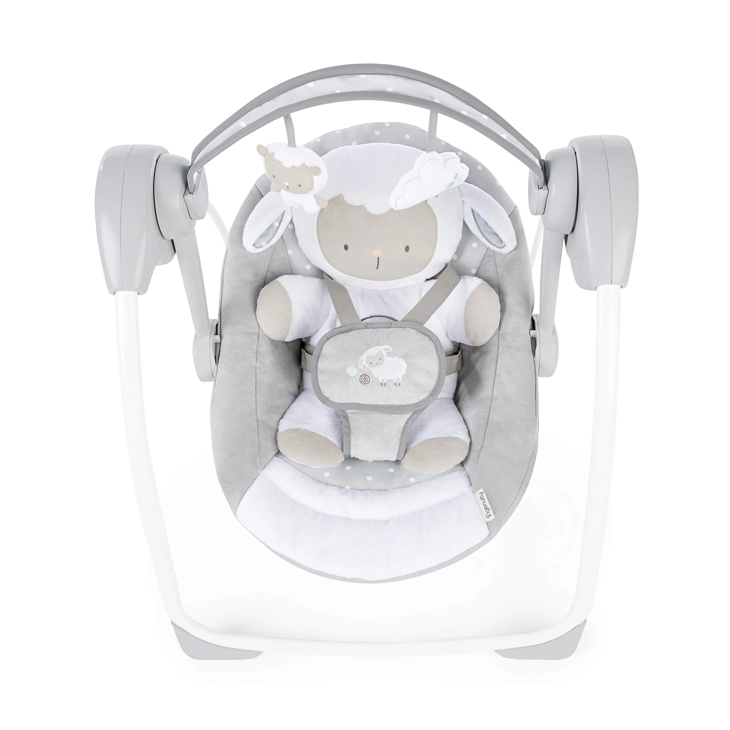Ingenuity Comfort 2 Go Altalena compatta portatile a 6 velocità con musica, pieghevole, 0-9 mesi (Cuddle Lamb) - immagine 12
