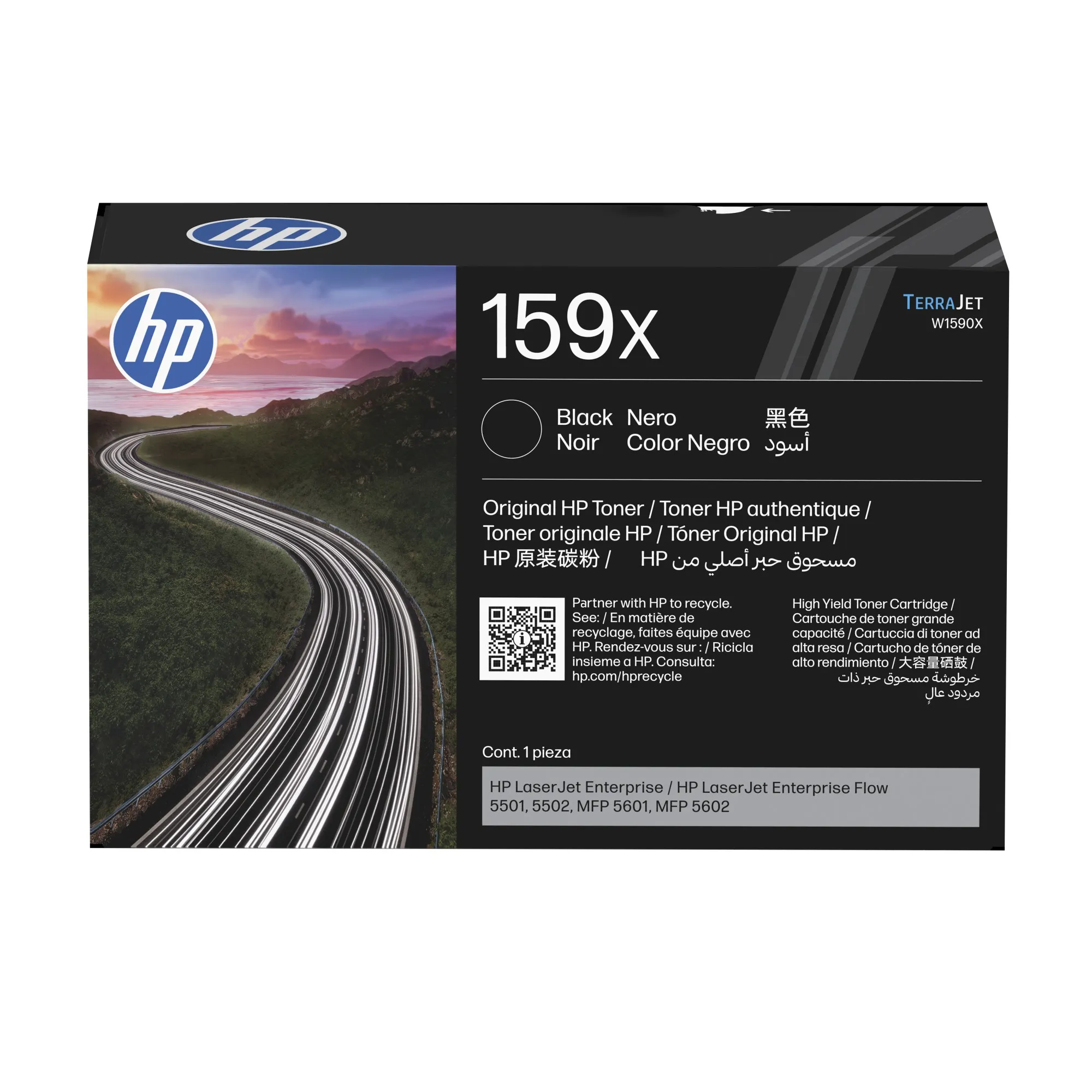 ORIGINALE HP toner nero W1590X 159X 10000 pagine Cartuccia toner originale nero LaserJet HP 159X - immagine 1