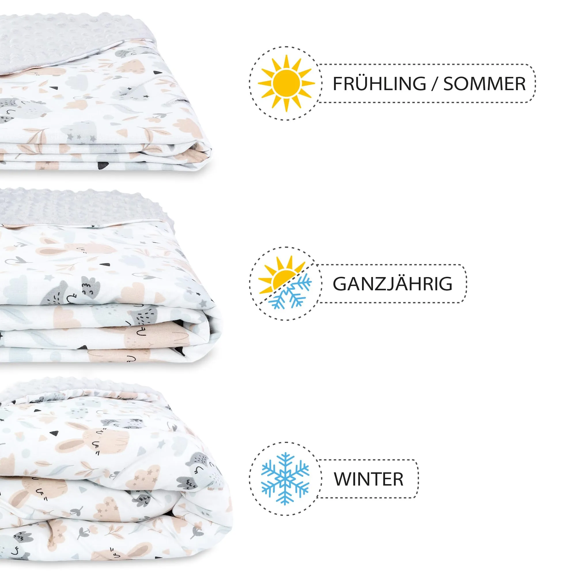 Copertina Minky passeggino neonato primavera-autunno 90×90 cm - immagine 4