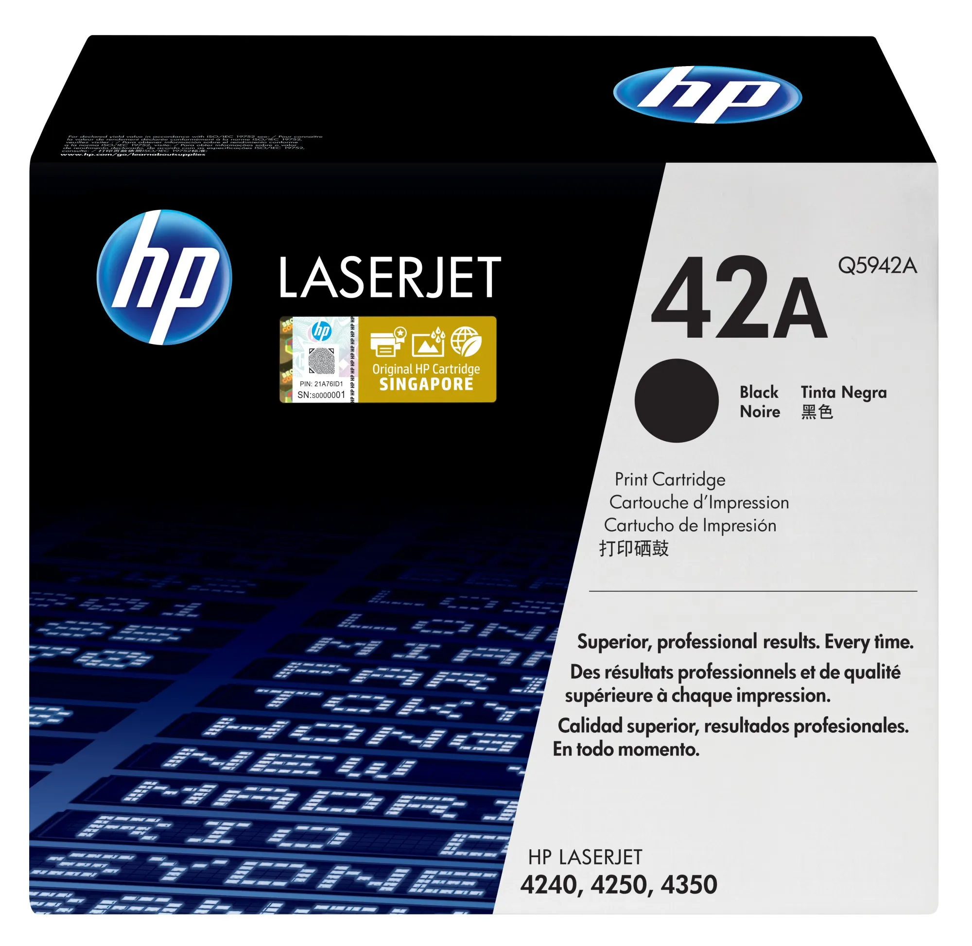 ORIGINALE HP toner nero Q5942A 42A 10000 pagine - immagine 1