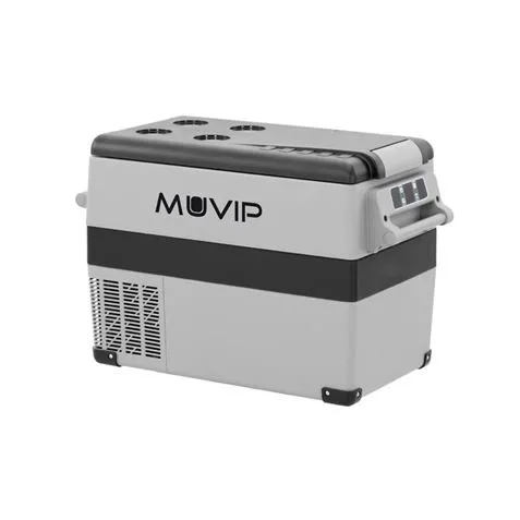 Frigorifero Portatile a Compressore Muvip 45L - Luce Interna a LED - Protezione Batteria Veicolo - Temperatura -20º/+20º - Collegamento 12/24/220V - Consumo 55W - Compressore Silenzioso - Colore Grigio - immagine 1