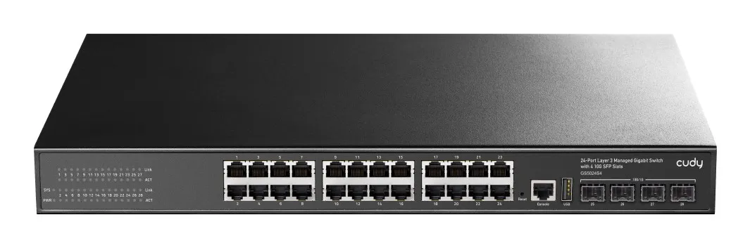 Cudy GS5024S4 switch di rete Gestito L3 Gigabit Ethernet (10/100/1000) Nero - immagine 1