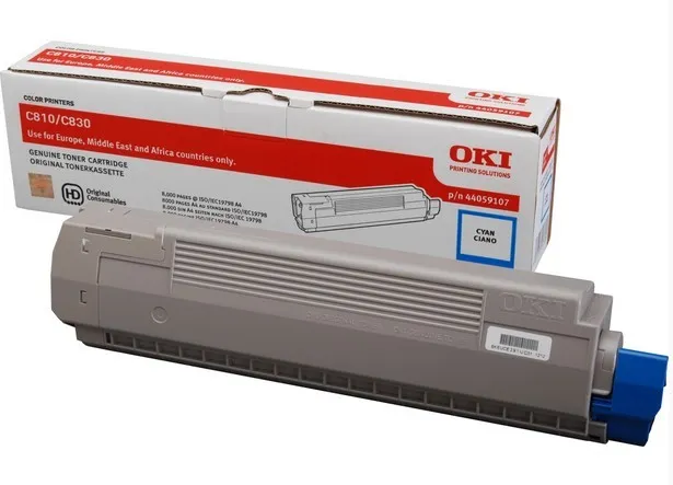 ORIGINALE OKI toner ciano 44059107 C810/830 8000 pagine - immagine 1