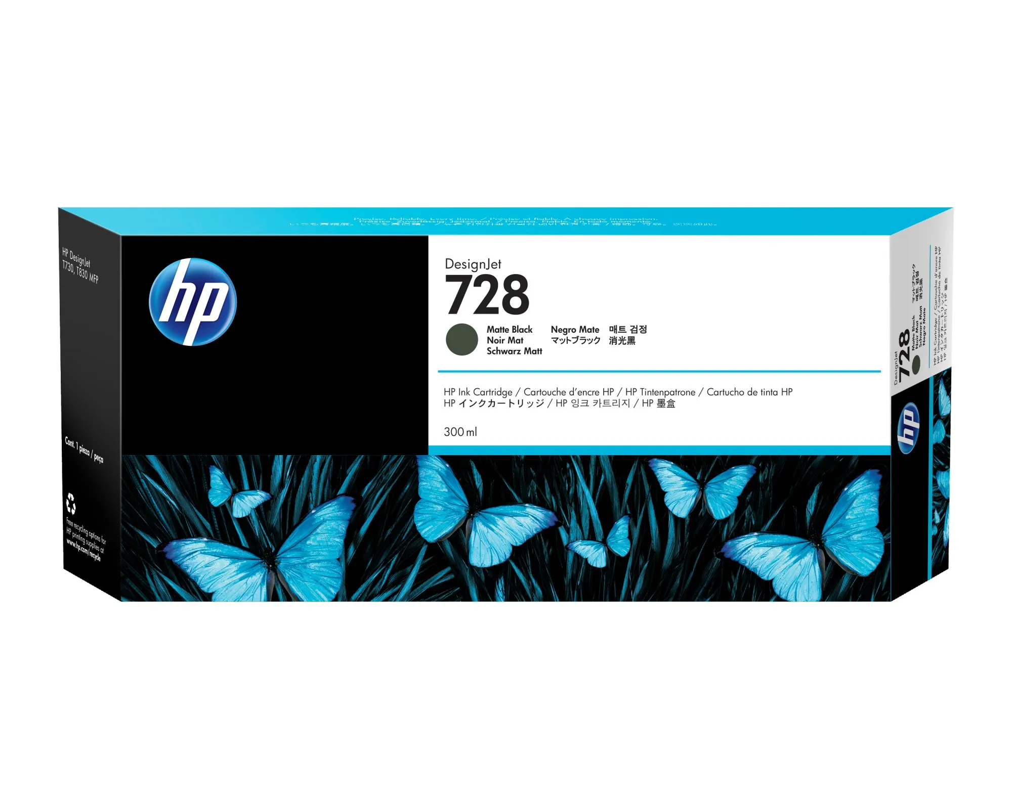 Originale HP Cartuccia inchiostro nero opaco DesignJet 728 300 ml - immagine 1