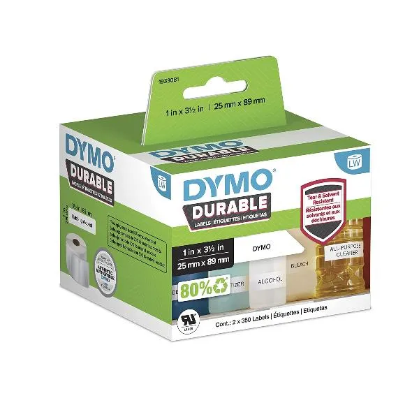 Dymo Etichette Lw Durable Mutliuso 25x89 Mm - Bianco Permanente 350 X 2 rotolo/i 2112285 - immagine 1