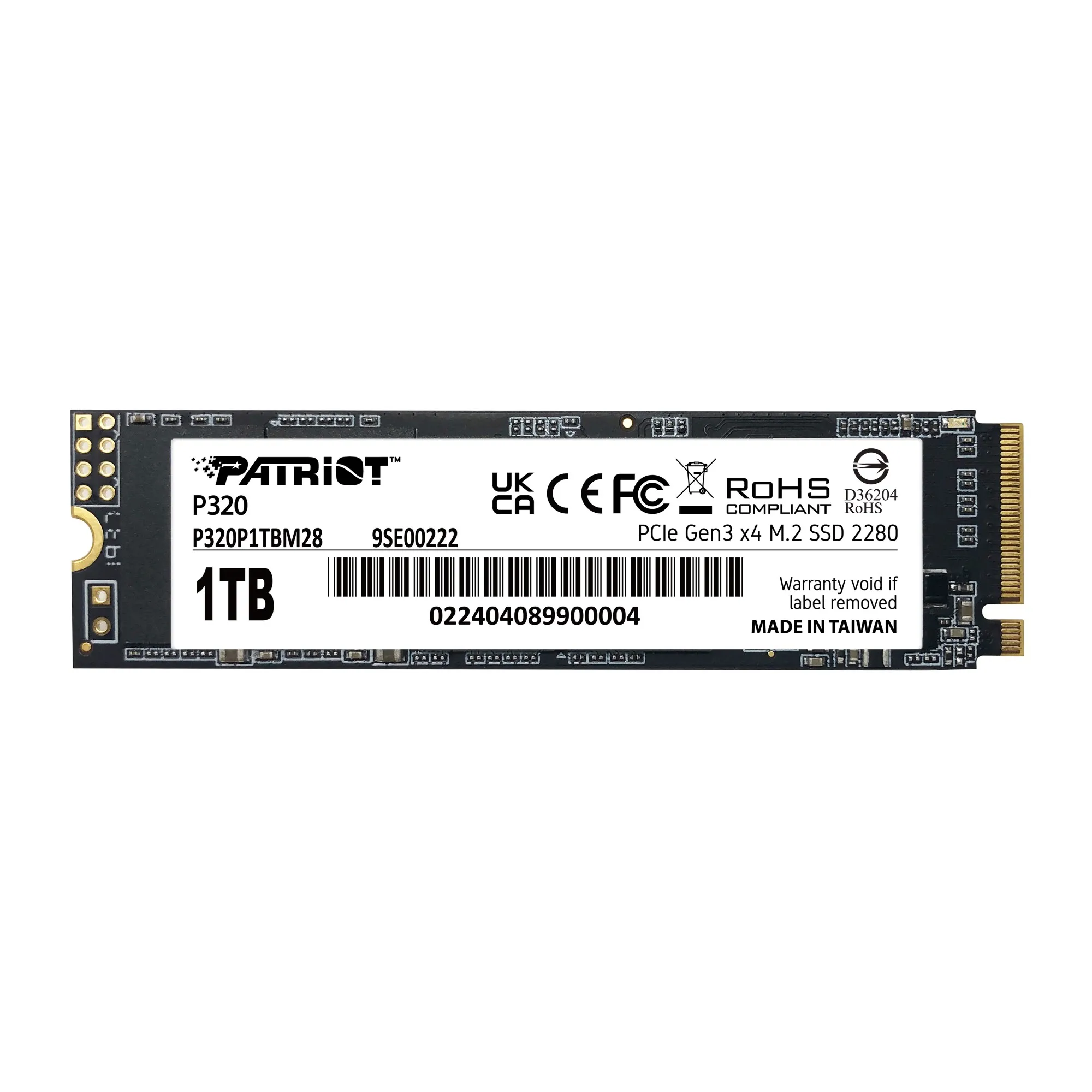 Patriot Ssd P320 1Tb M.2280 Pci-E R/W 3000/2200Mb/S - immagine 1