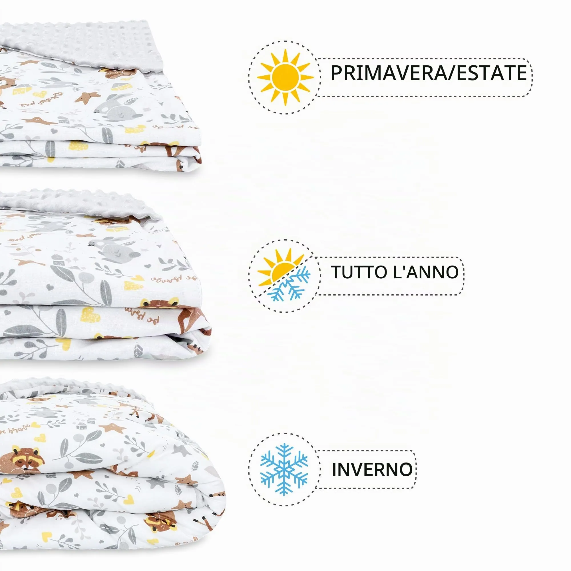 Copertina Minky passeggino neonato tutto l'anno 90×90 cm - immagine 4