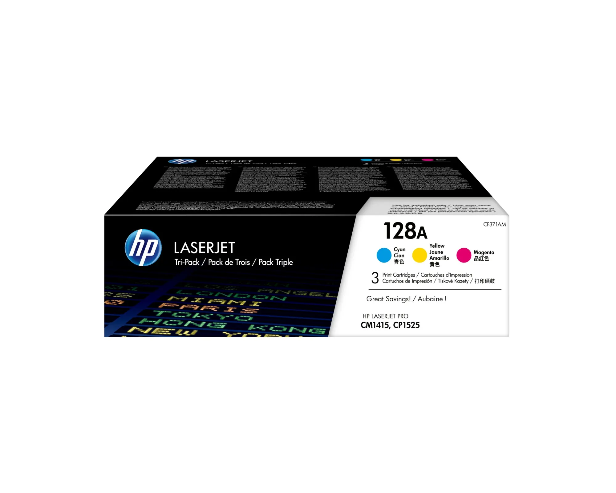 ORIGINALE HP Multipack ciano / magenta / giallo CF371AM 128A CE321A + CE322A + CE323A - immagine 1