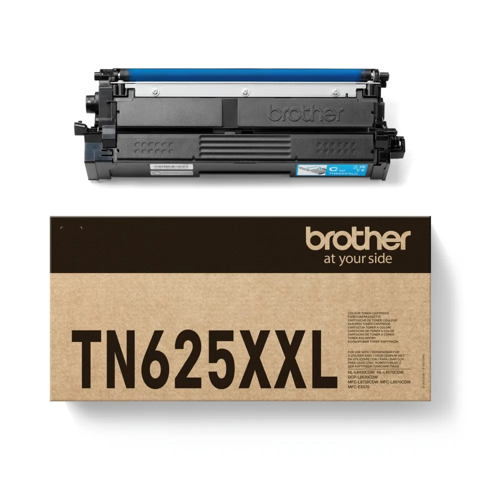 ORIGINALE Brother toner ciano TN-625XXLC 625XXL 6500 pagine - immagine 1