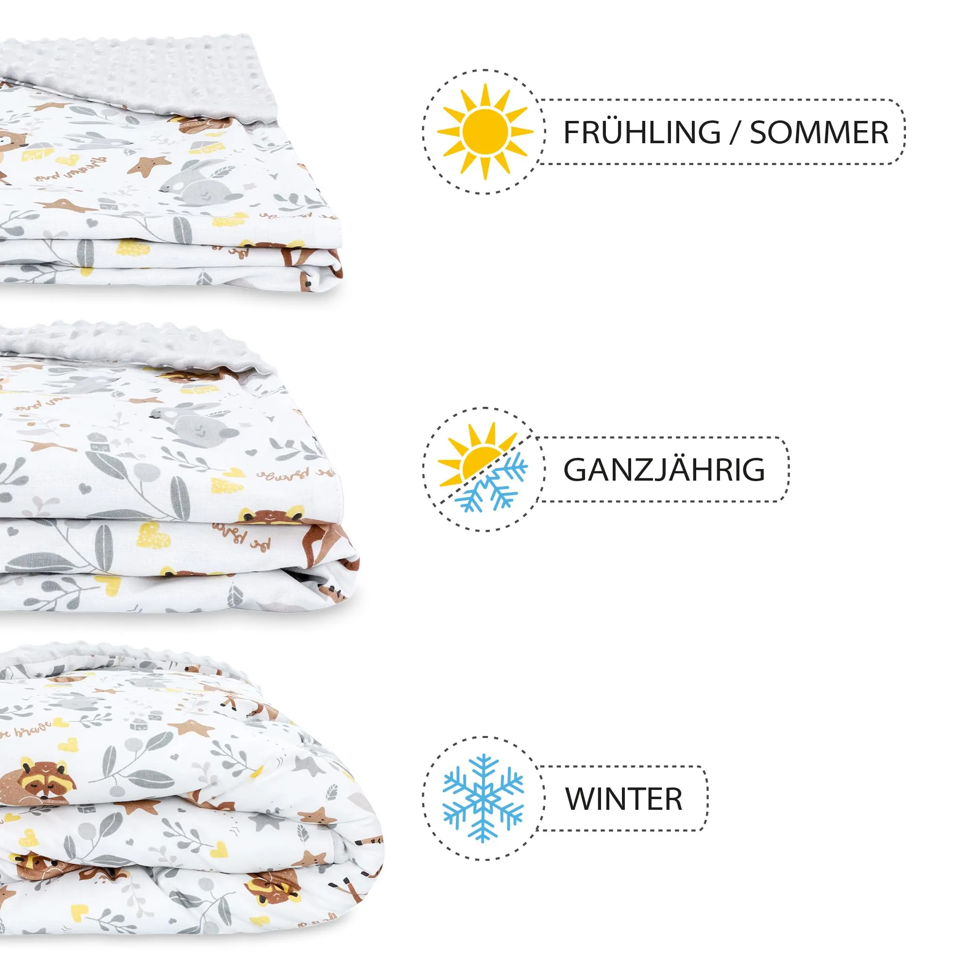Copertina Minky passeggino neonato primavera-autunno 90×90 cm - immagine 4