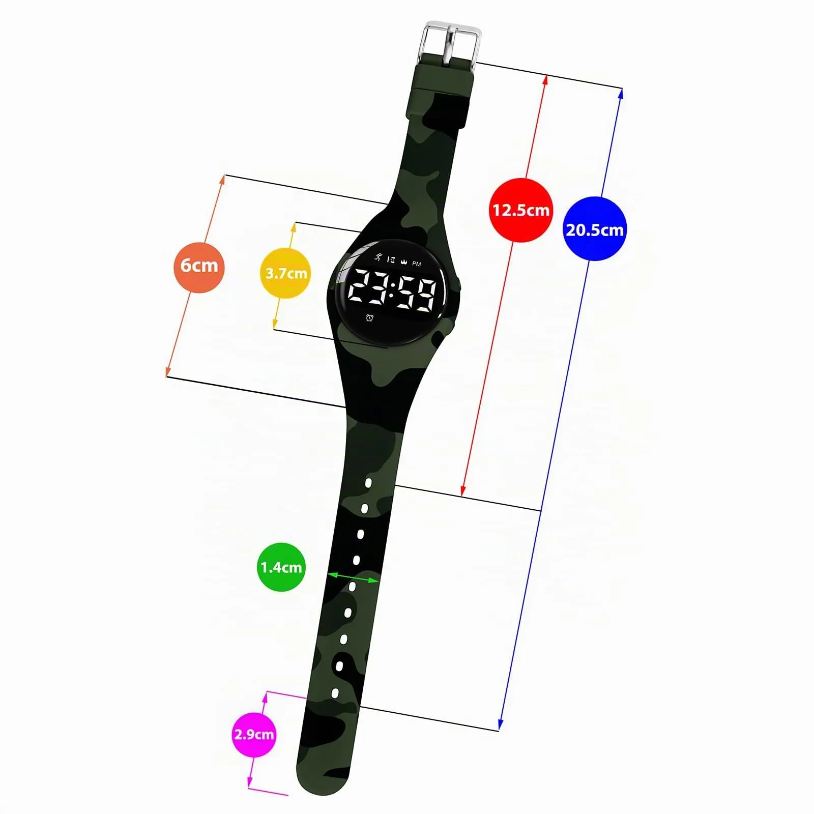 aswan watch Orologio Digitale Bambina Bambino con Contapassi,Calorie e Distanza senza App,Sveglia, Cronometro, Data, Luce-Orologio da polso Ragazza Ragazzo con Cinturino in Silicone - immagine 6