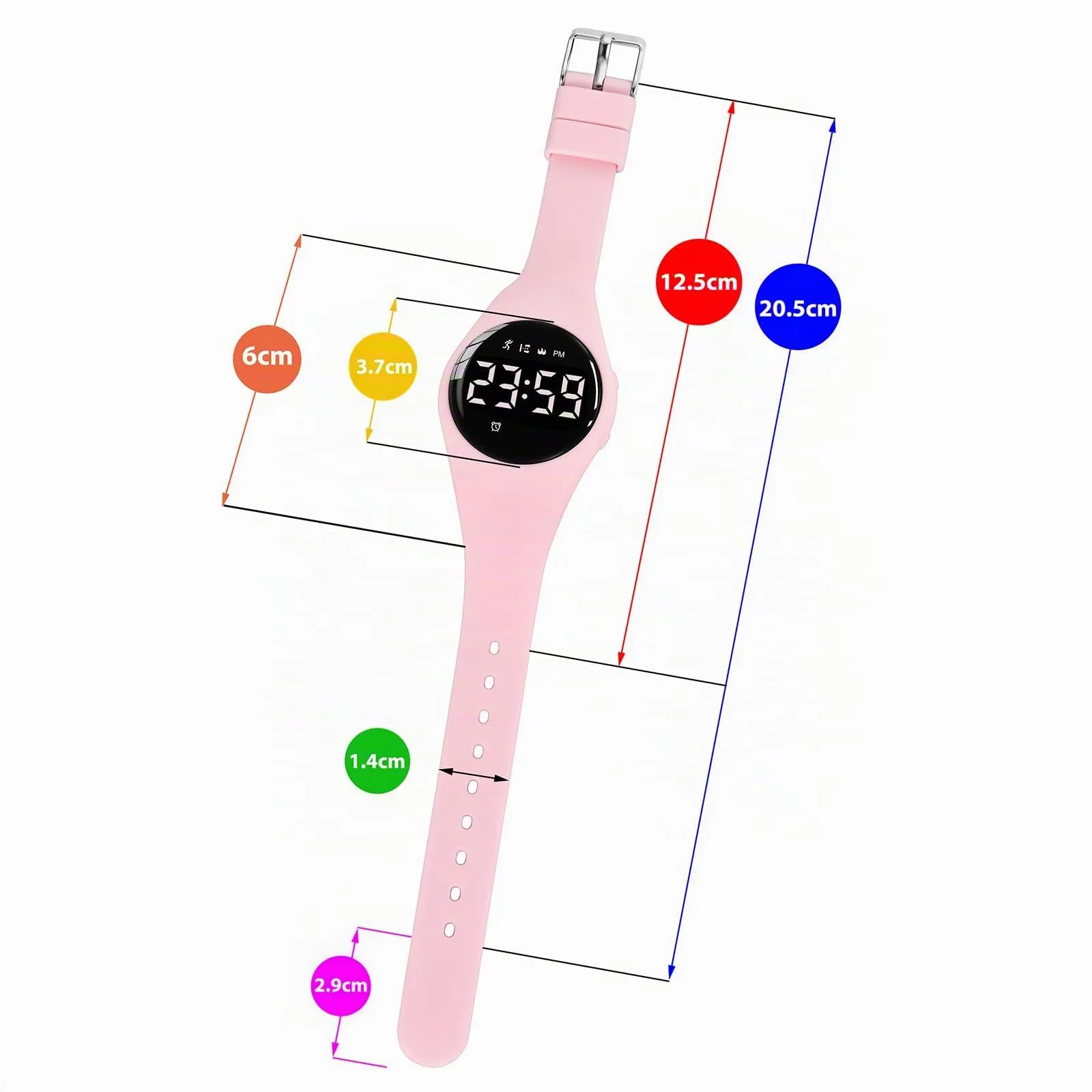 aswan watch Orologio Digitale Bambina Bambino con Contapassi,Calorie e Distanza senza App,Sveglia, Cronometro, Data, Luce-Orologio da polso Ragazza Ragazzo con Cinturino in Silicone - immagine 6