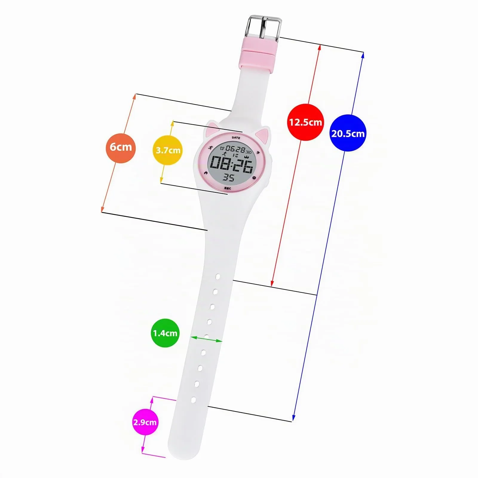 aswan watch Orologio Digitale Bambina Bambino con Contapassi,Calorie e Distanza senza App,Sveglia, Cronometro, Data, Luce-Orologio da polso Ragazza Ragazzo con Cinturino in Silicone - immagine 6