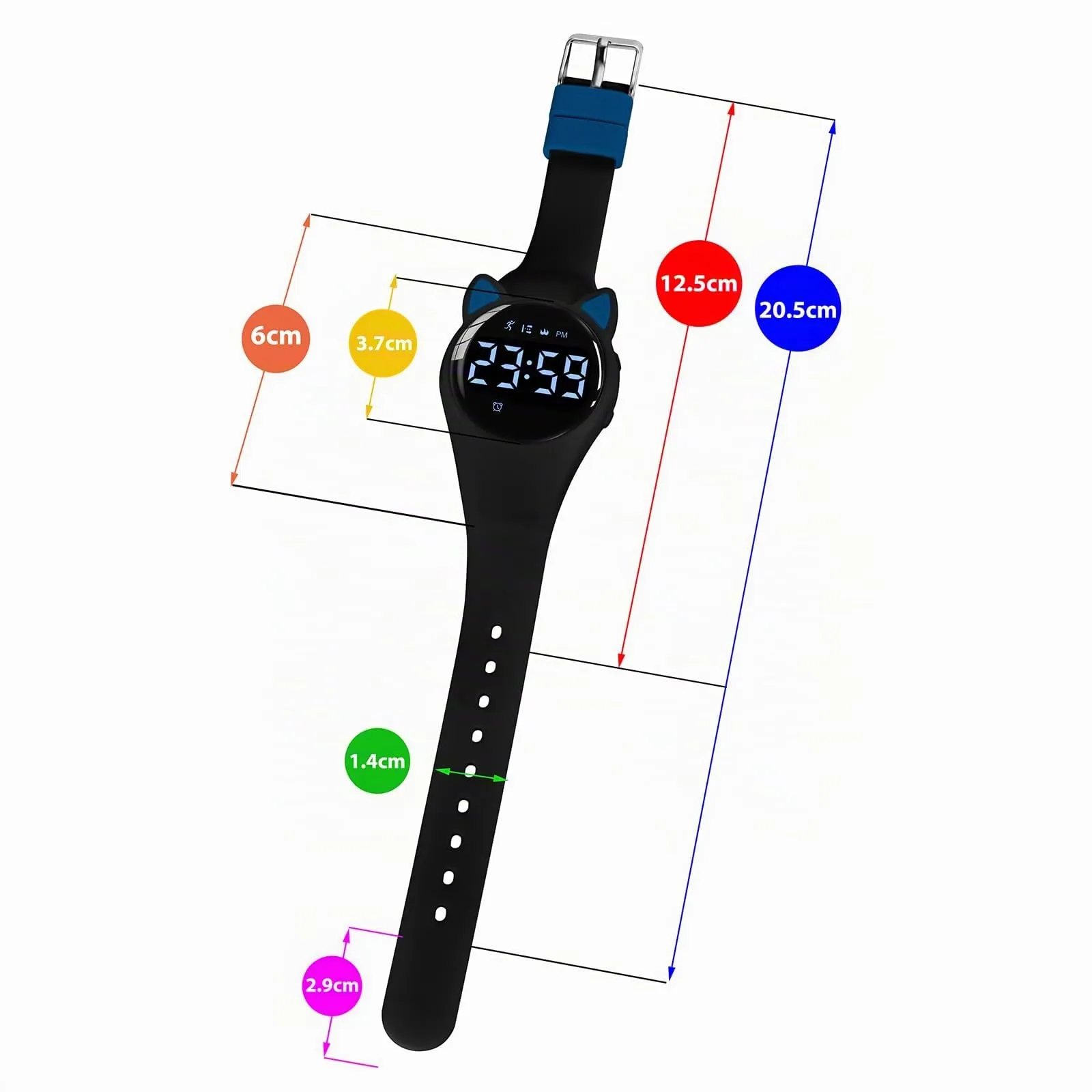 aswan watch Orologio Digitale Bambina Bambino con Contapassi,Calorie e Distanza senza App,Sveglia, Cronometro, Data, Luce-Orologio da polso Ragazza Ragazzo con Cinturino in Silicone - immagine 6