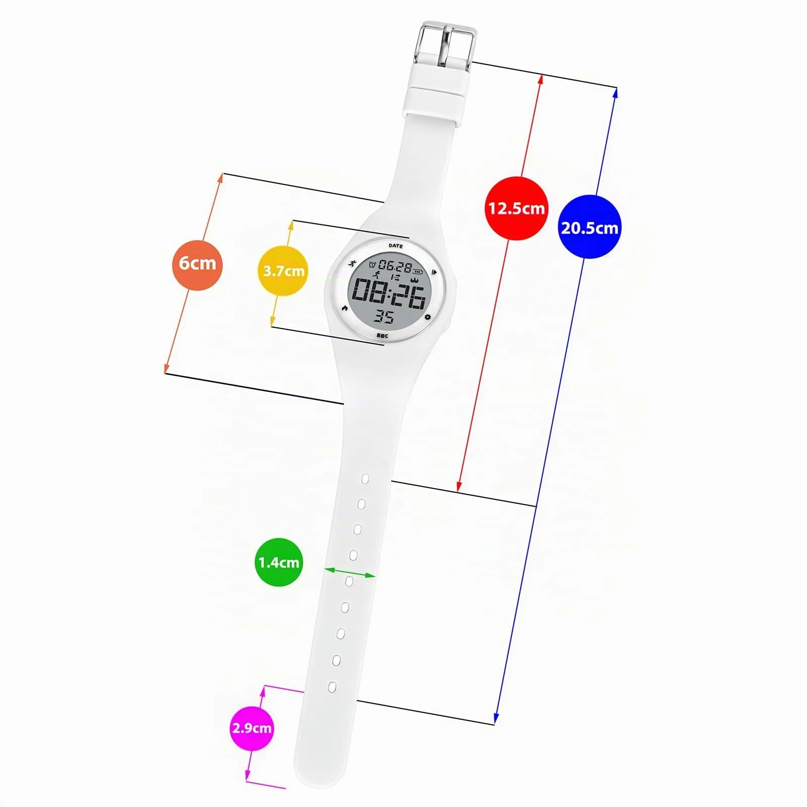 aswan watch Orologio Digitale Bambina Bambino con Contapassi,Calorie e Distanza senza App,Sveglia, Cronometro, Data, Luce-Orologio da polso Ragazza Ragazzo con Cinturino in Silicone - immagine 6