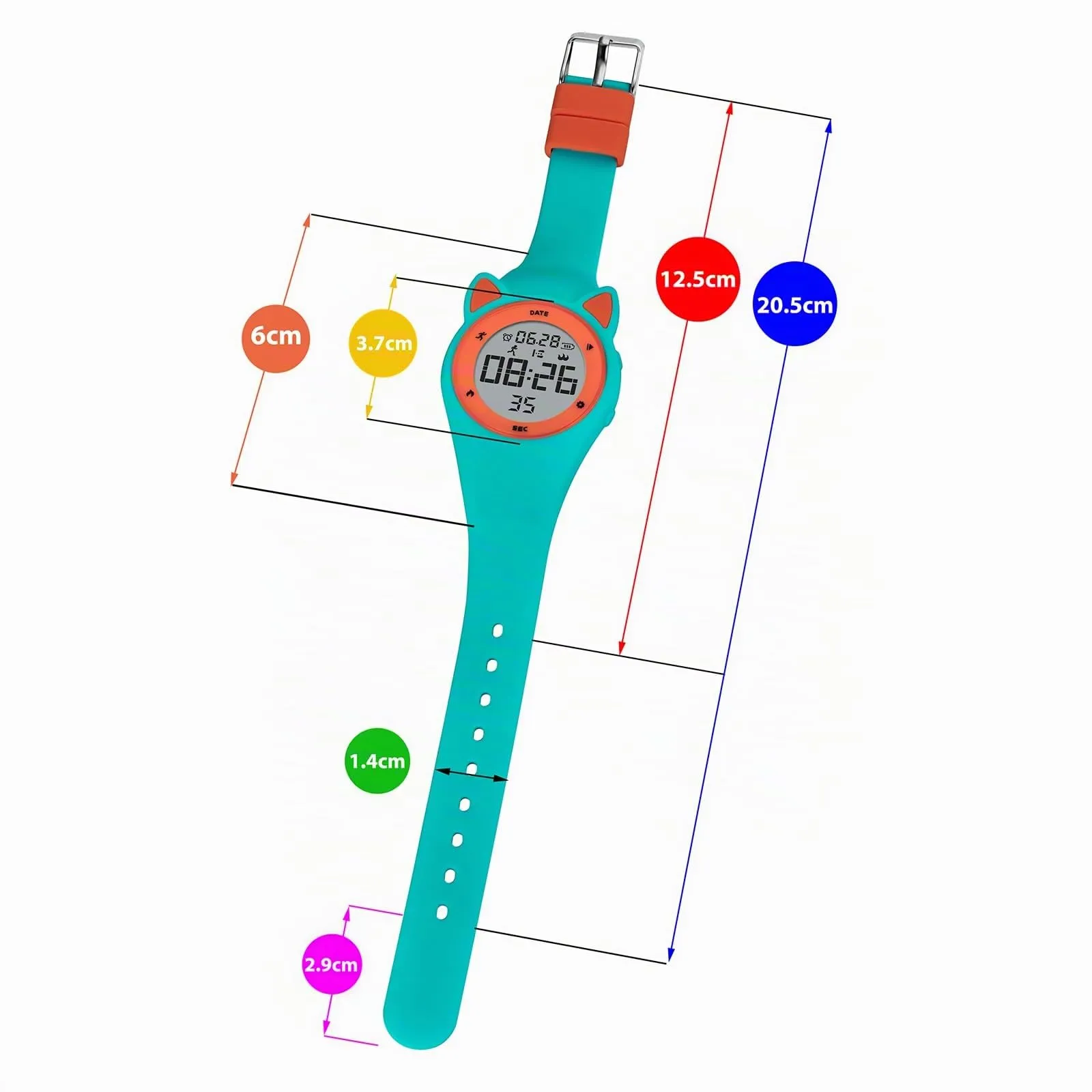 aswan watch Orologio Digitale Bambina Bambino con Contapassi,Calorie e Distanza senza App,Sveglia, Cronometro, Data, Luce-Orologio da polso Ragazza Ragazzo con Cinturino in Silicone - immagine 6