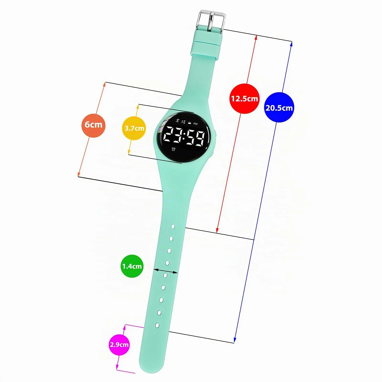 aswan watch Orologio Digitale Bambina Bambino con Contapassi,Calorie e Distanza senza App,Sveglia, Cronometro, Data, Luce-Orologio da polso Ragazza Ragazzo con Cinturino in Silicone - immagine 6
