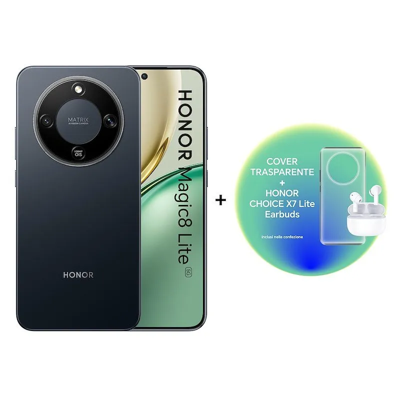 Honor Smartphone Magic8 Lite 8/256GB MidNight Black + X7LITE - immagine 1