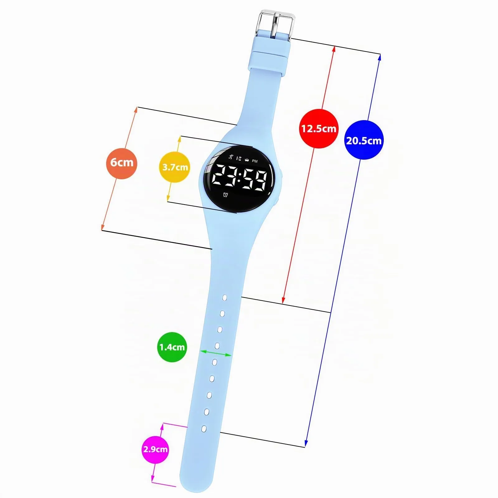 aswan watch Orologio Digitale Bambina Bambino con Contapassi,Calorie e Distanza senza App,Sveglia, Cronometro, Data, Luce-Orologio da polso Ragazza Ragazzo con Cinturino in Silicone - immagine 6