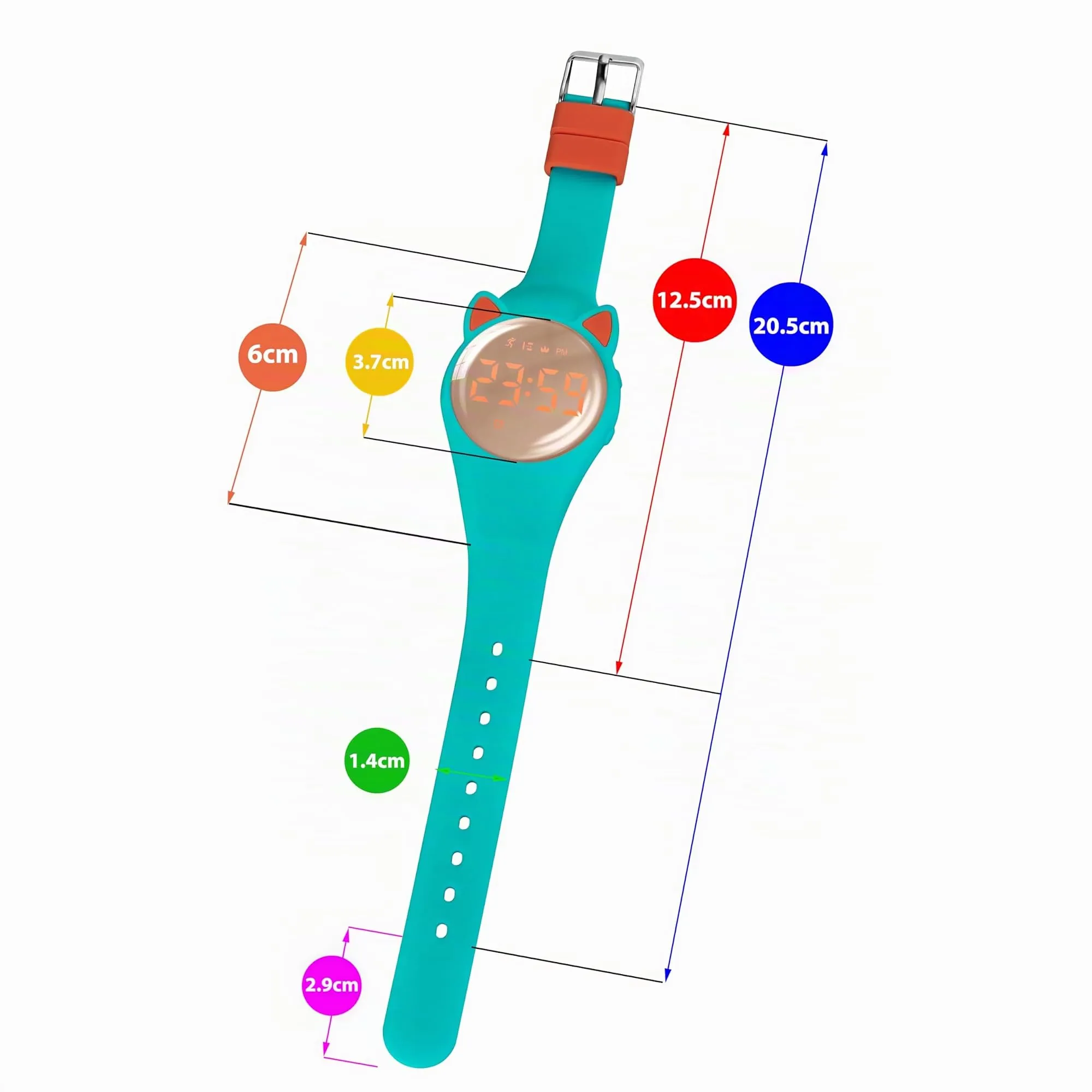 aswan watch Orologio Digitale Bambina Bambino con Contapassi,Calorie e Distanza senza App,Sveglia, Cronometro, Data, Luce-Orologio da polso Ragazza Ragazzo con Cinturino in Silicone - immagine 6