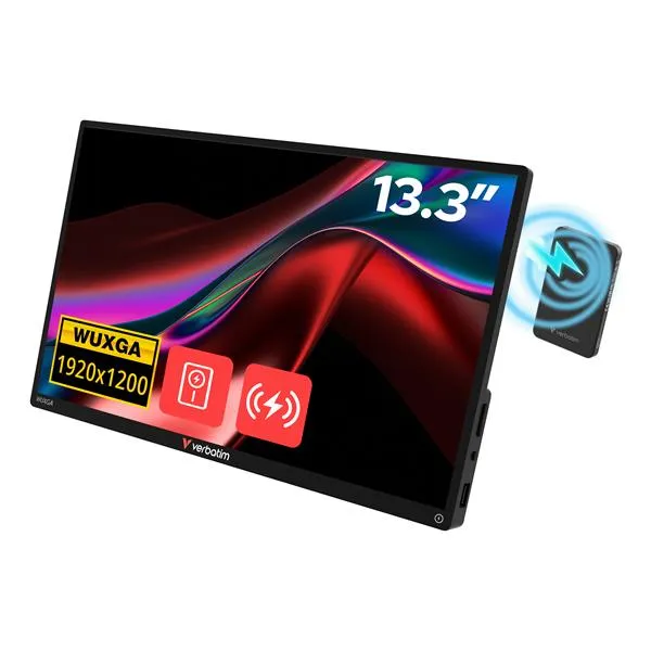Verbatim Monitor Portatile 13.3 Wuxga Touchscreen Alu With Wireless Power Supply E Bank 5000MAH Incluso 32087 - immagine 1