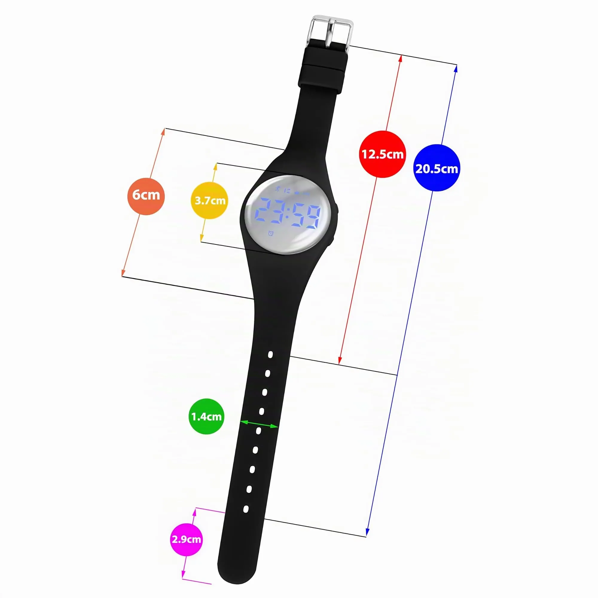 aswan watch Orologio Digitale Bambina Bambino con Contapassi,Calorie e Distanza senza App,Sveglia, Cronometro, Data, Luce-Orologio da polso Ragazza Ragazzo con Cinturino in Silicone - immagine 6