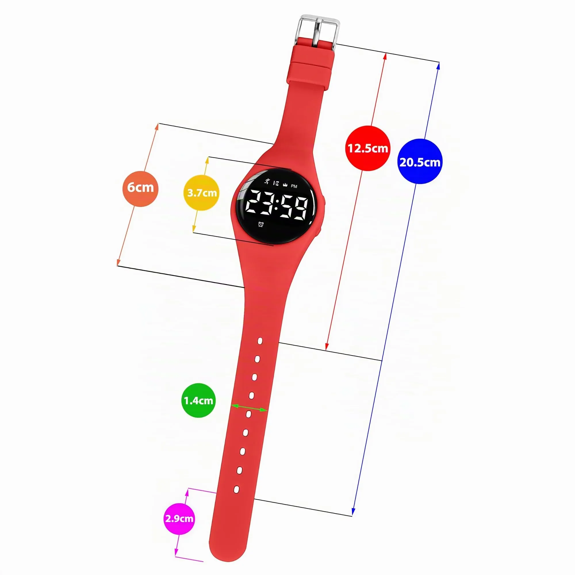 aswan watch Orologio Digitale Bambina Bambino con Contapassi,Calorie e Distanza senza App,Sveglia, Cronometro, Data, Luce-Orologio da polso Ragazza Ragazzo con Cinturino in Silicone - immagine 6
