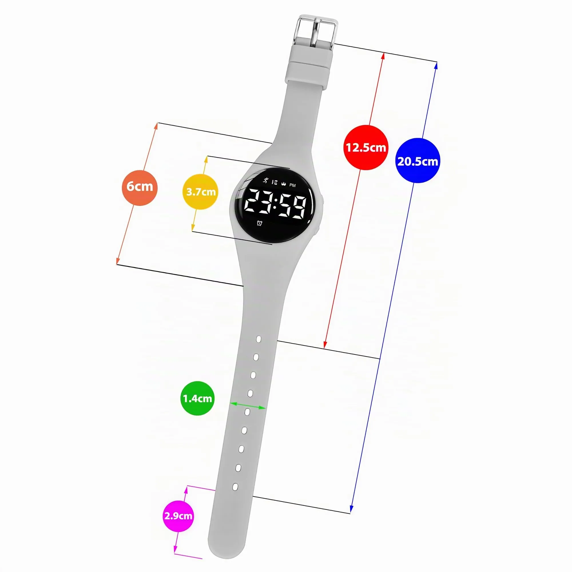 aswan watch Orologio Digitale Bambina Bambino con Contapassi,Calorie e Distanza senza App,Sveglia, Cronometro, Data, Luce-Orologio da polso Ragazza Ragazzo con Cinturino in Silicone - immagine 6