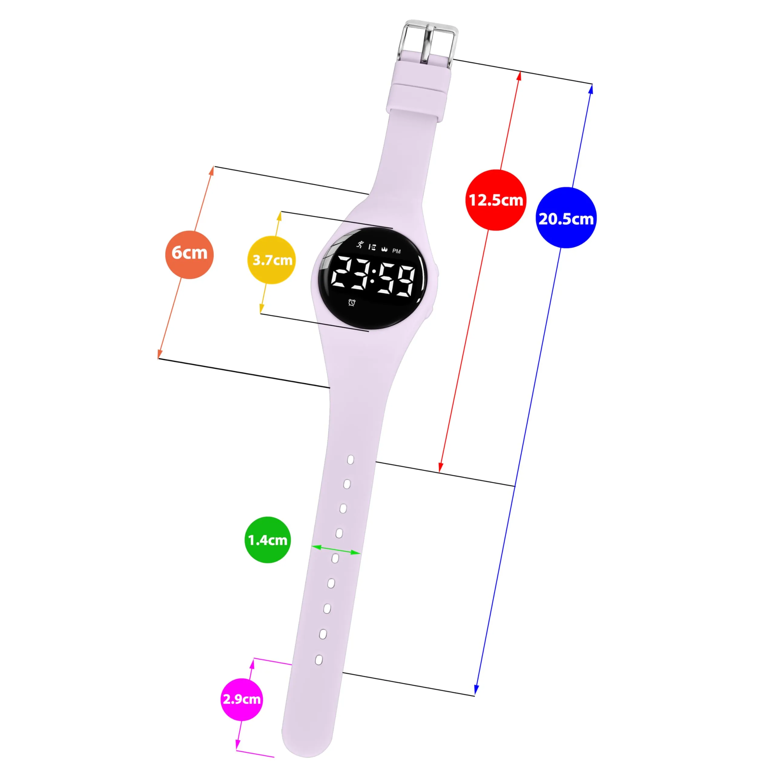 aswan watch Orologio Digitale Bambina Bambino con Contapassi,Calorie e Distanza senza App,Sveglia, Cronometro, Data, Luce-Orologio da polso Ragazza Ragazzo con Cinturino in Silicone - immagine 6