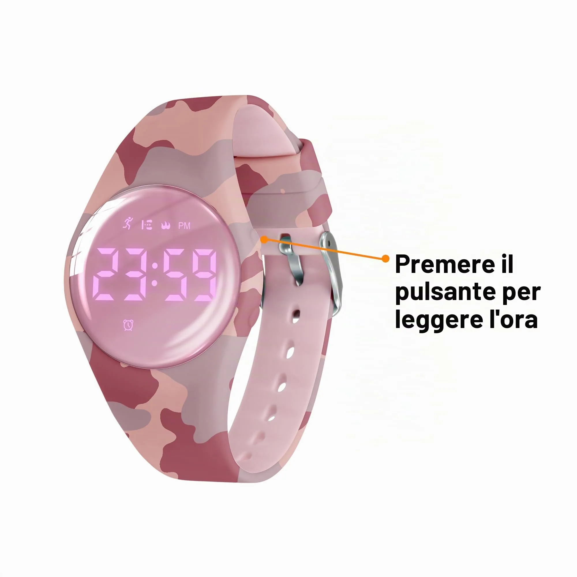 aswan watch Orologio Digitale Bambina Bambino con Contapassi,Calorie e Distanza senza App,Sveglia, Cronometro, Data, Luce-Orologio da polso Ragazza Ragazzo con Cinturino in Silicone - immagine 5