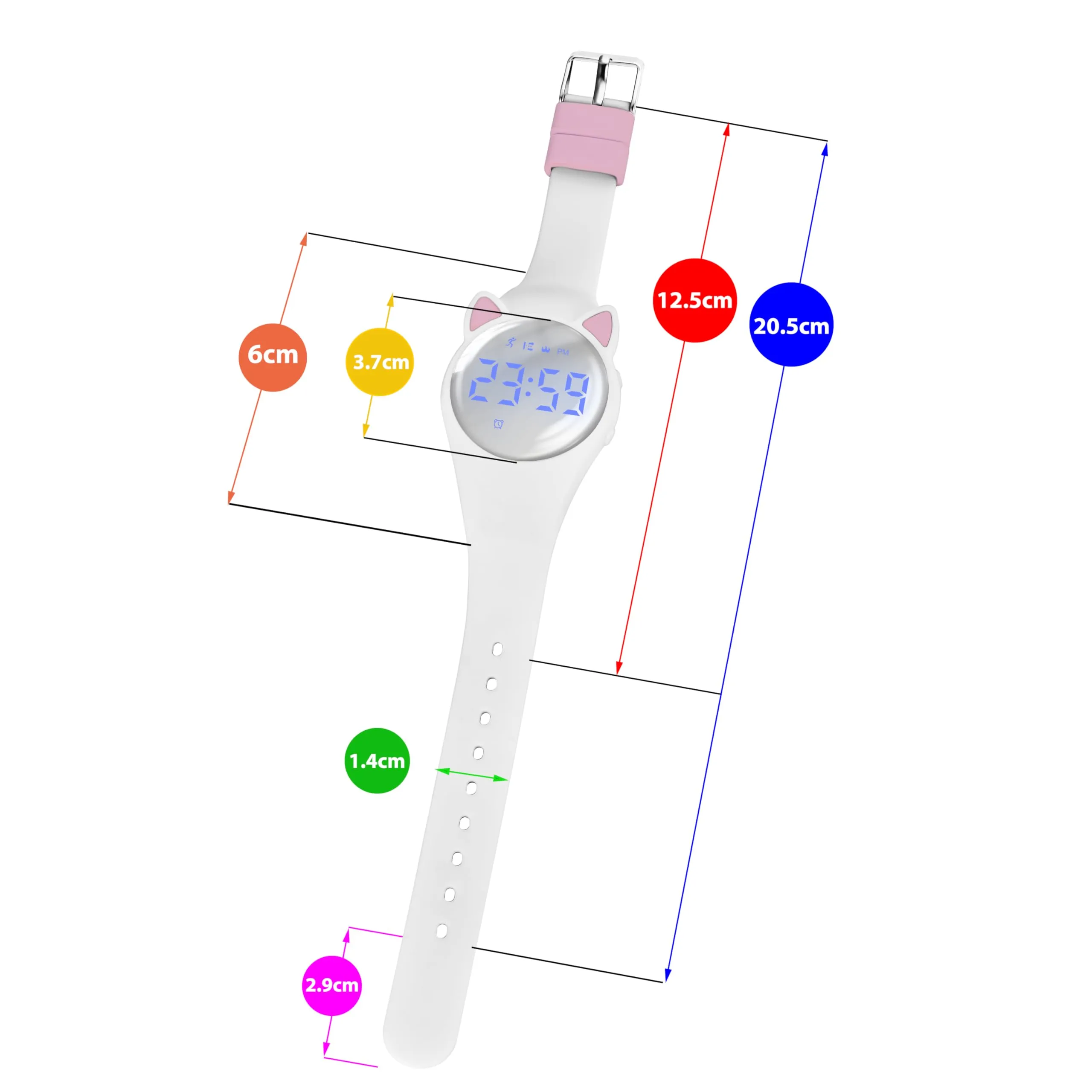 aswan watch Orologio Digitale Bambina Bambino con Contapassi,Calorie e Distanza senza App,Sveglia, Cronometro, Data, Luce-Orologio da polso Ragazza Ragazzo con Cinturino in Silicone - immagine 6