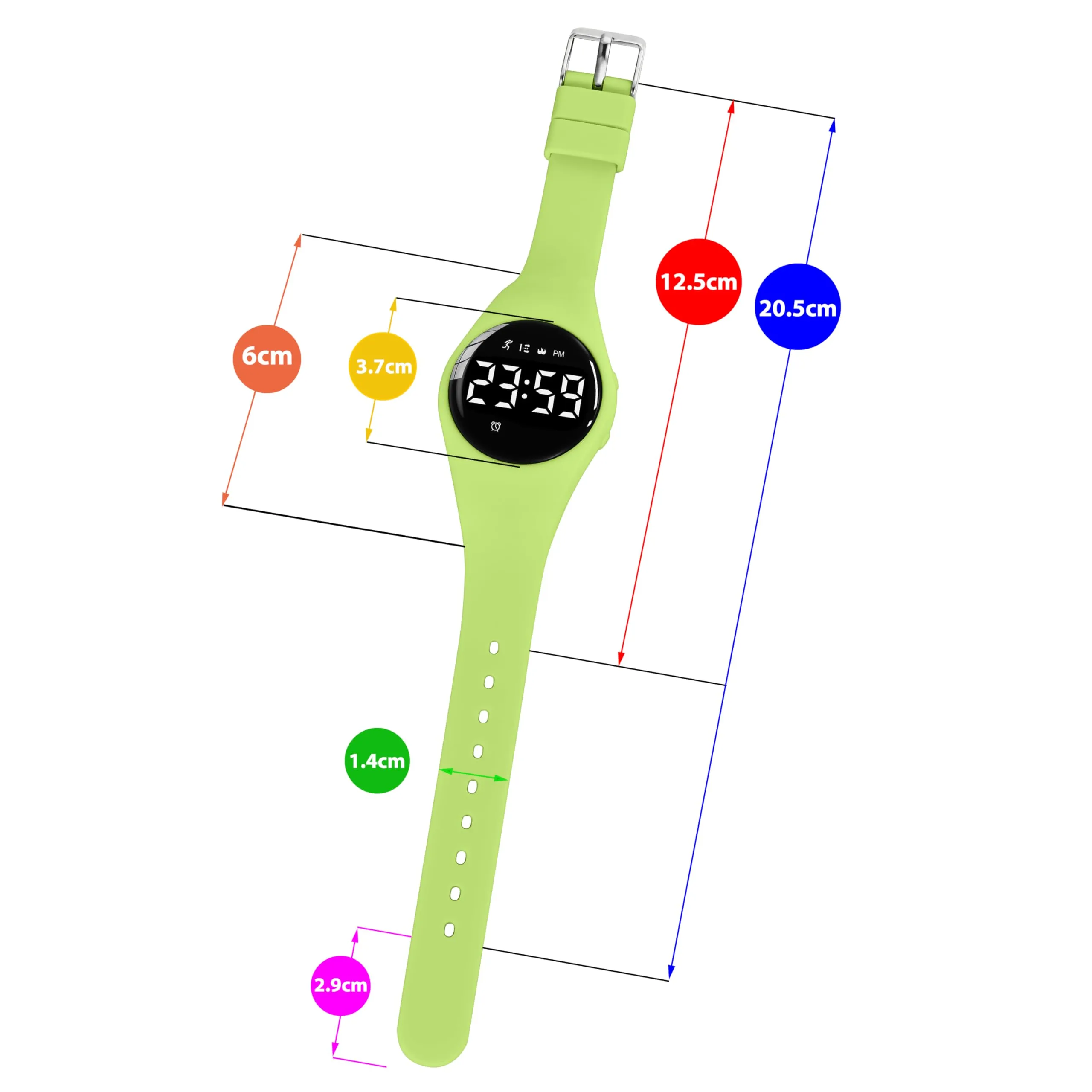 aswan watch Orologio Digitale Bambina Bambino con Contapassi,Calorie e Distanza senza App,Sveglia, Cronometro, Data, Luce-Orologio da polso Ragazza Ragazzo con Cinturino in Silicone - immagine 6