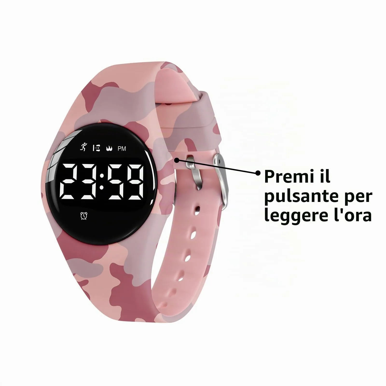 aswan watch Orologio Digitale Bambina Bambino con Contapassi,Calorie e Distanza senza App,Sveglia, Cronometro, Data, Luce-Orologio da polso Ragazza Ragazzo con Cinturino in Silicone - immagine 5